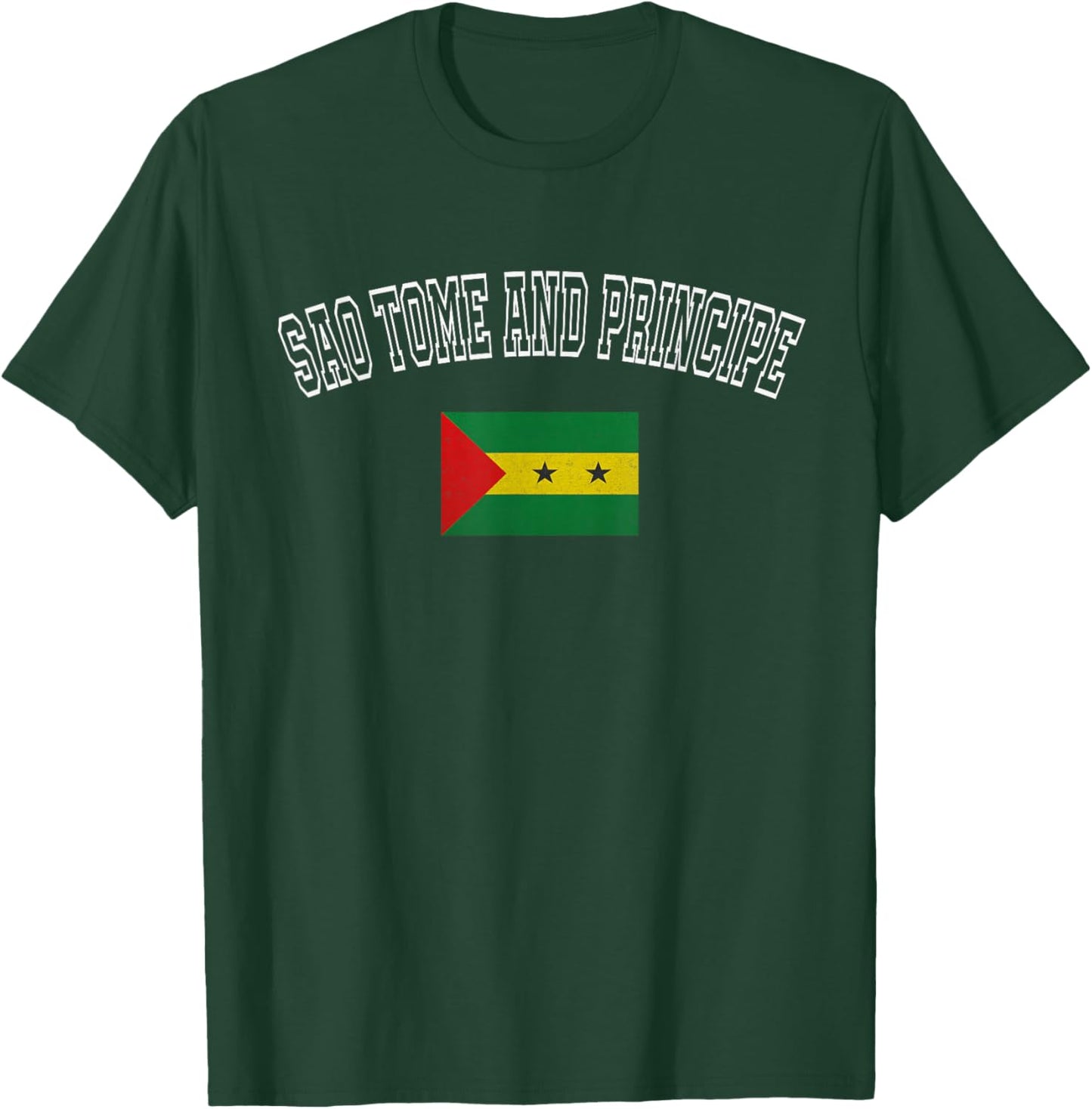 SAO Tome and Principe Flag Vintage Retro Heritage Design T-Shirt - T-Shirt | Forest
