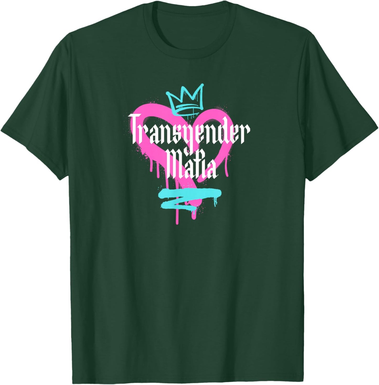 Transgender Mafia Heart Graffiti T-Shirt - T-Shirt | Forest