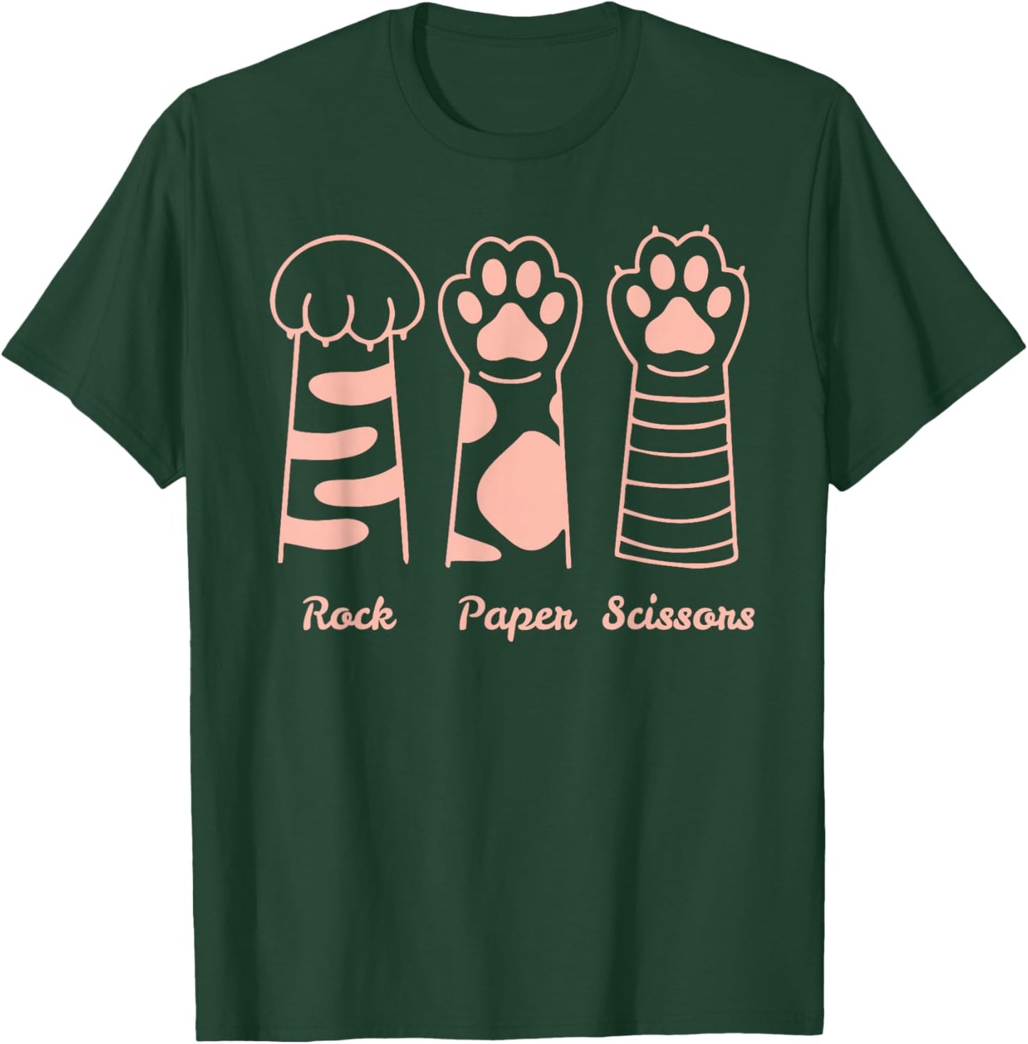 Funny Cat Paw Rock Paper Scissors T-Shirt - T-Shirt | Forest