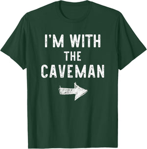 I’m with The Caveman Funny Halloween Couple Costume T-Shirt - T-Shirt | Forest