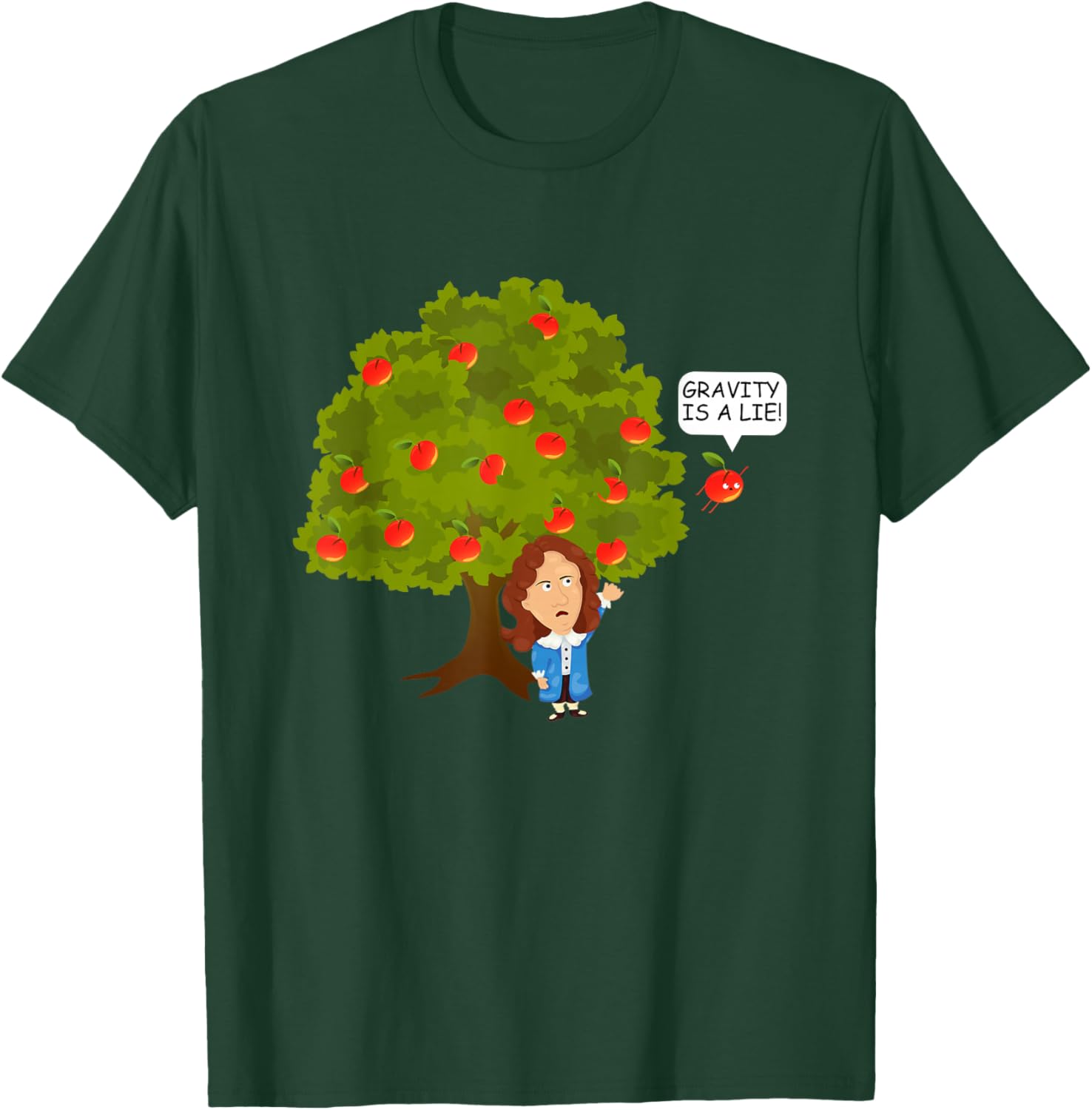 Funny Physics Isaac Newton Gravity is a Lie T-Shirt - T-Shirt | Forest