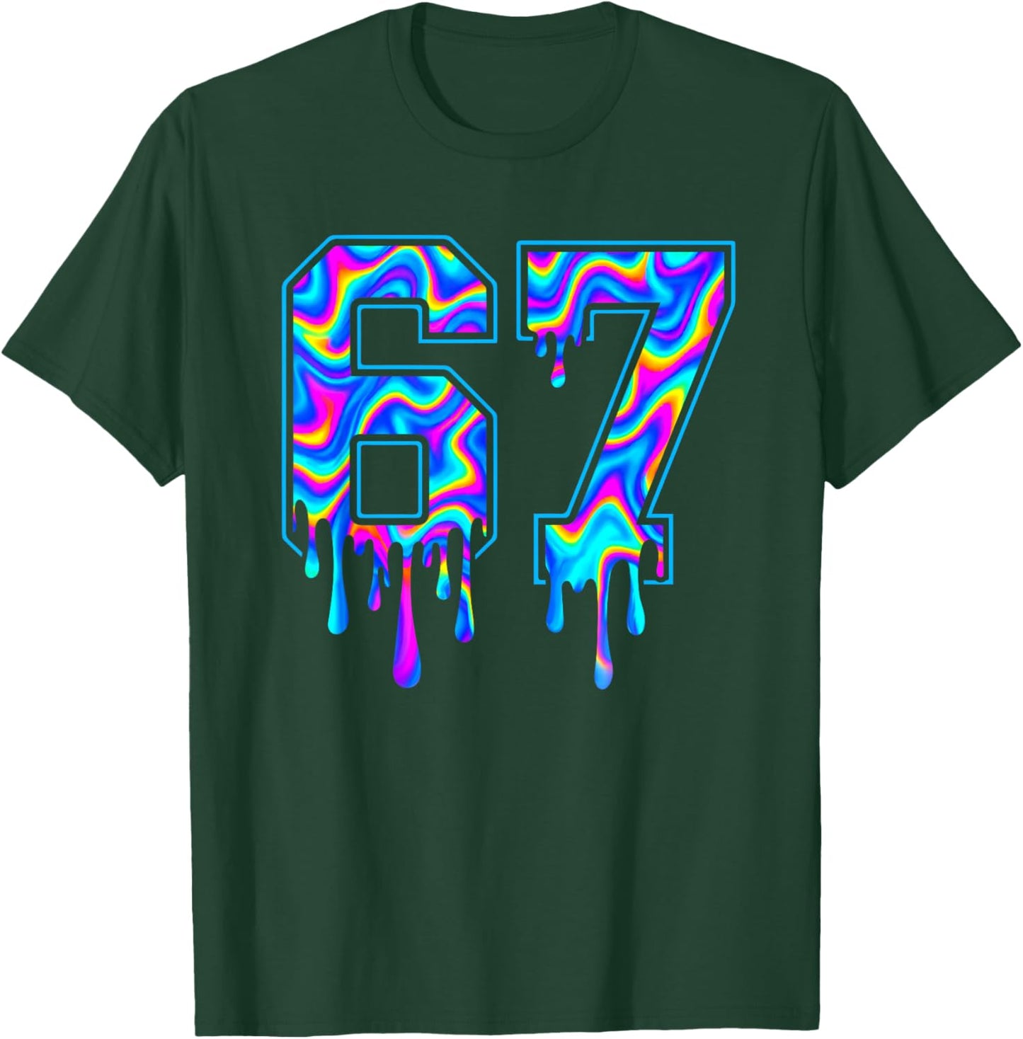 Swirl Six Seven Drip 6 7 Meme Gen Alpha Slang T-Shirt - T-Shirt | Forest