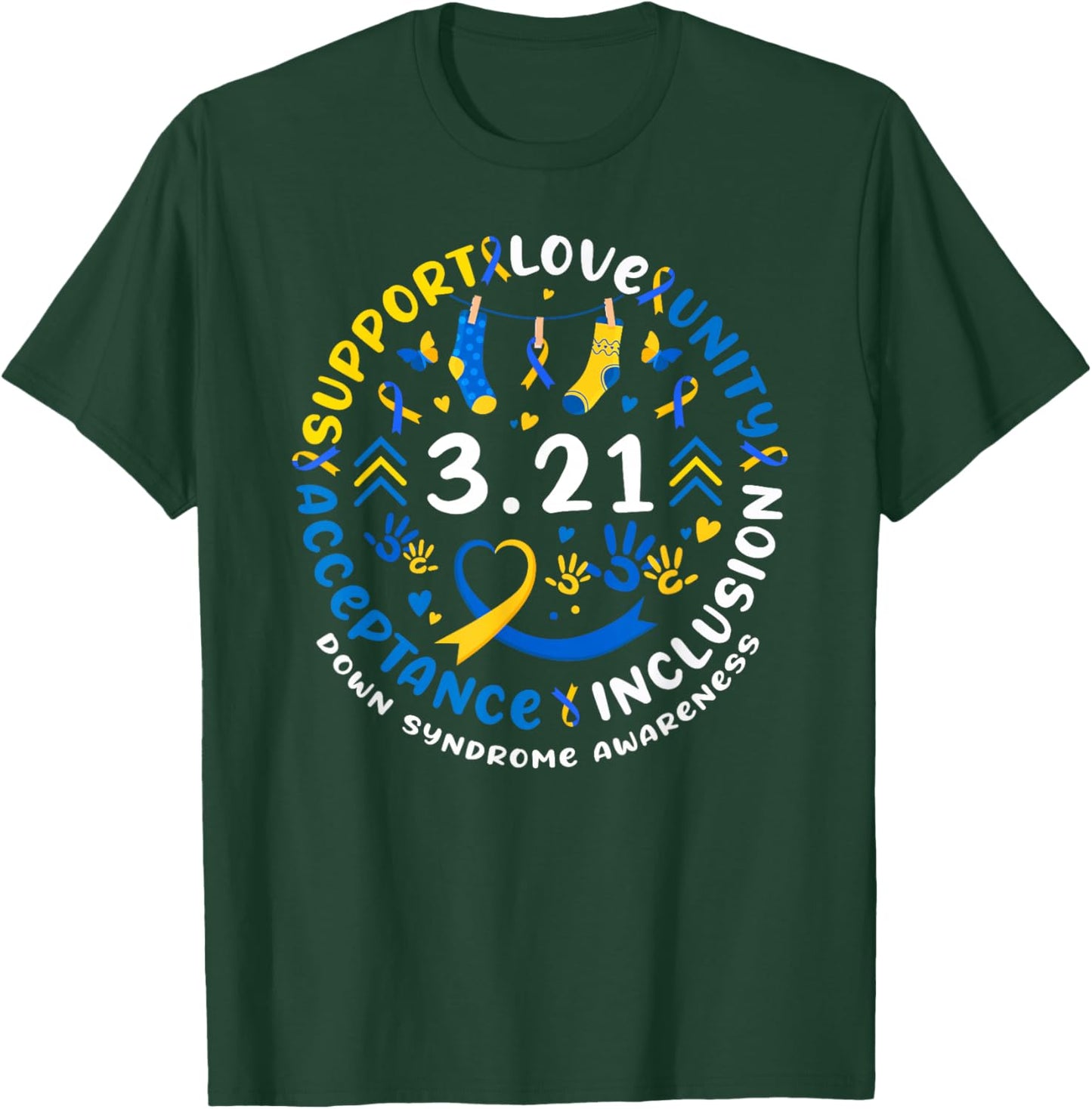 Down Syndrome Awareness Day Chromosome 21 Trisomy Awareness T-Shirt - T-Shirt | Forest