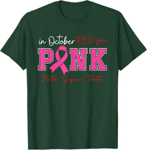 Deltas Wear Pink Breast Cancer Awareness Pink Ribbon T-Shirt - T-Shirt | Forest