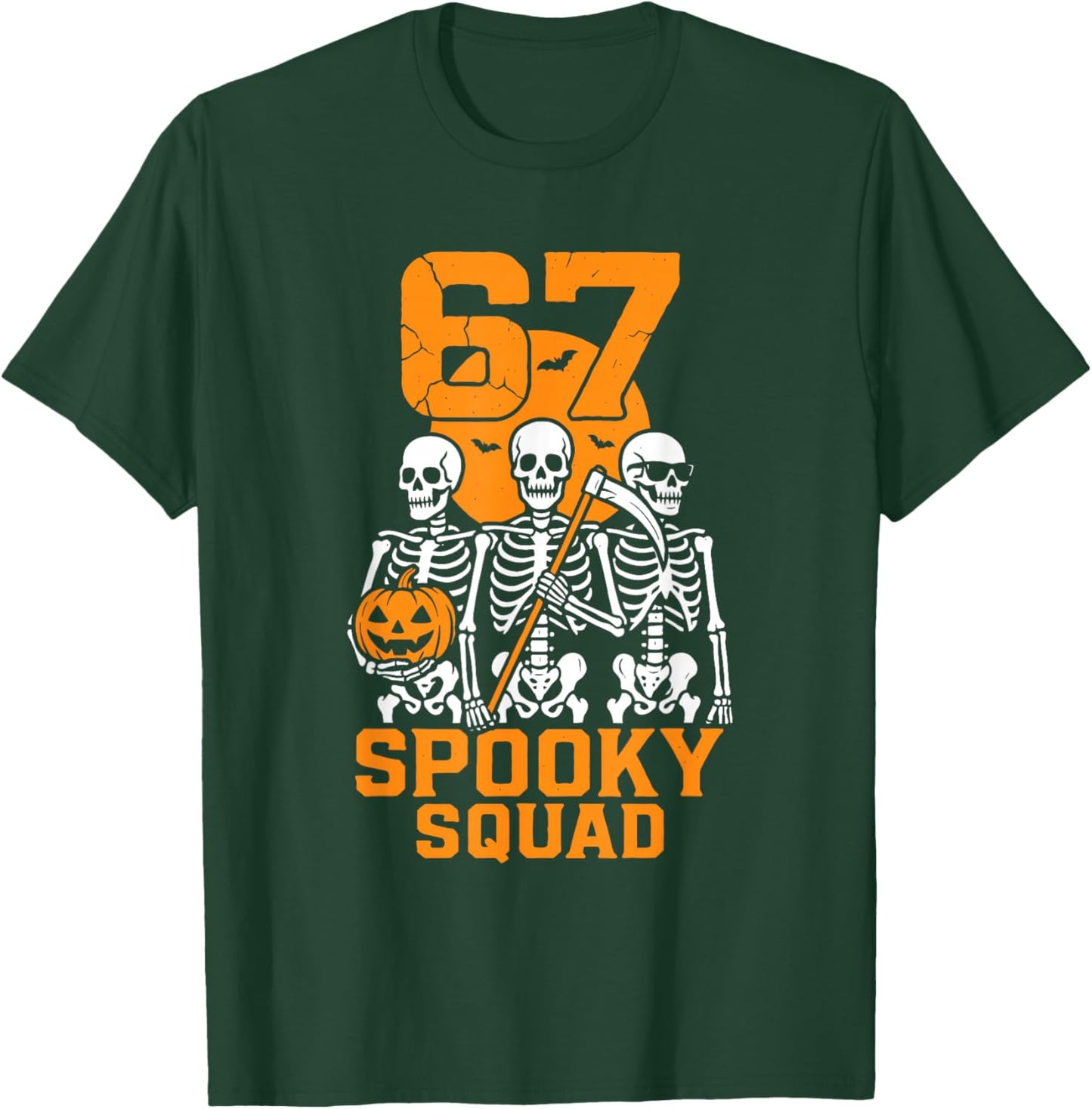 67 Halloween Meme 6 7 Numbers Six Seven Kids Skeleton Group T-Shirt - T-Shirt | Forest