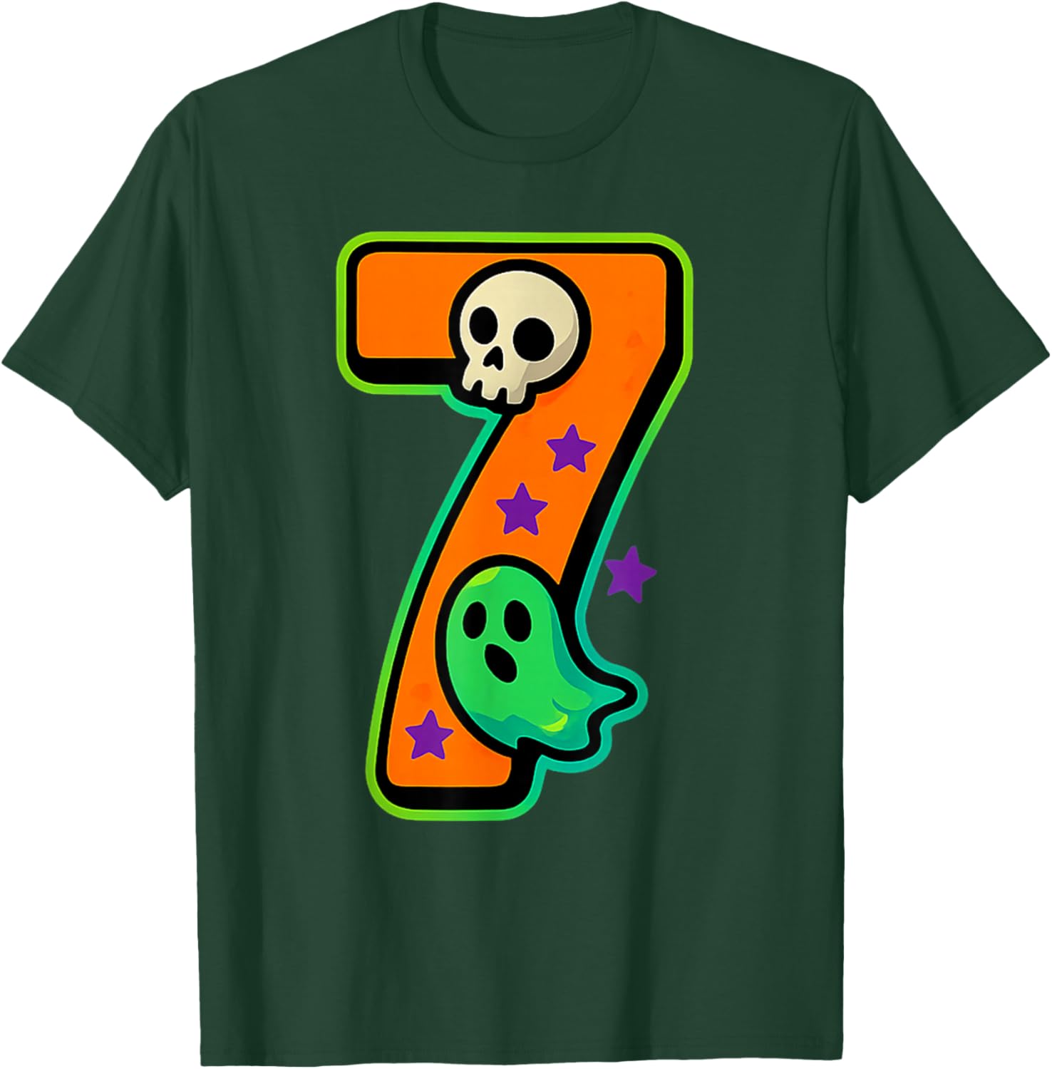 Number 7 Funny Meme Saying 6 7 Six Seven Halloween T-Shirt - T-Shirt | Forest