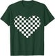 Girls Valentines Heart Silhouette Checkerboard Retro T-Shirt - T-Shirt | Forest