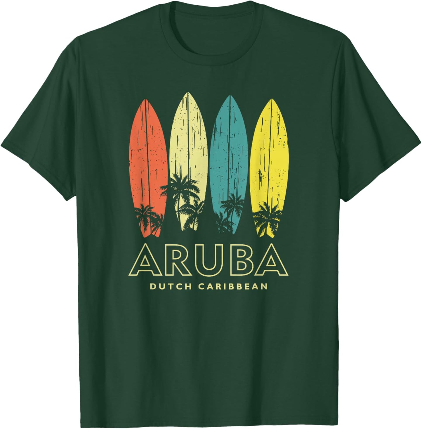 Vintage Aruba Surfboards Girls Boys Souvenir T-Shirt - T-Shirt | Forest