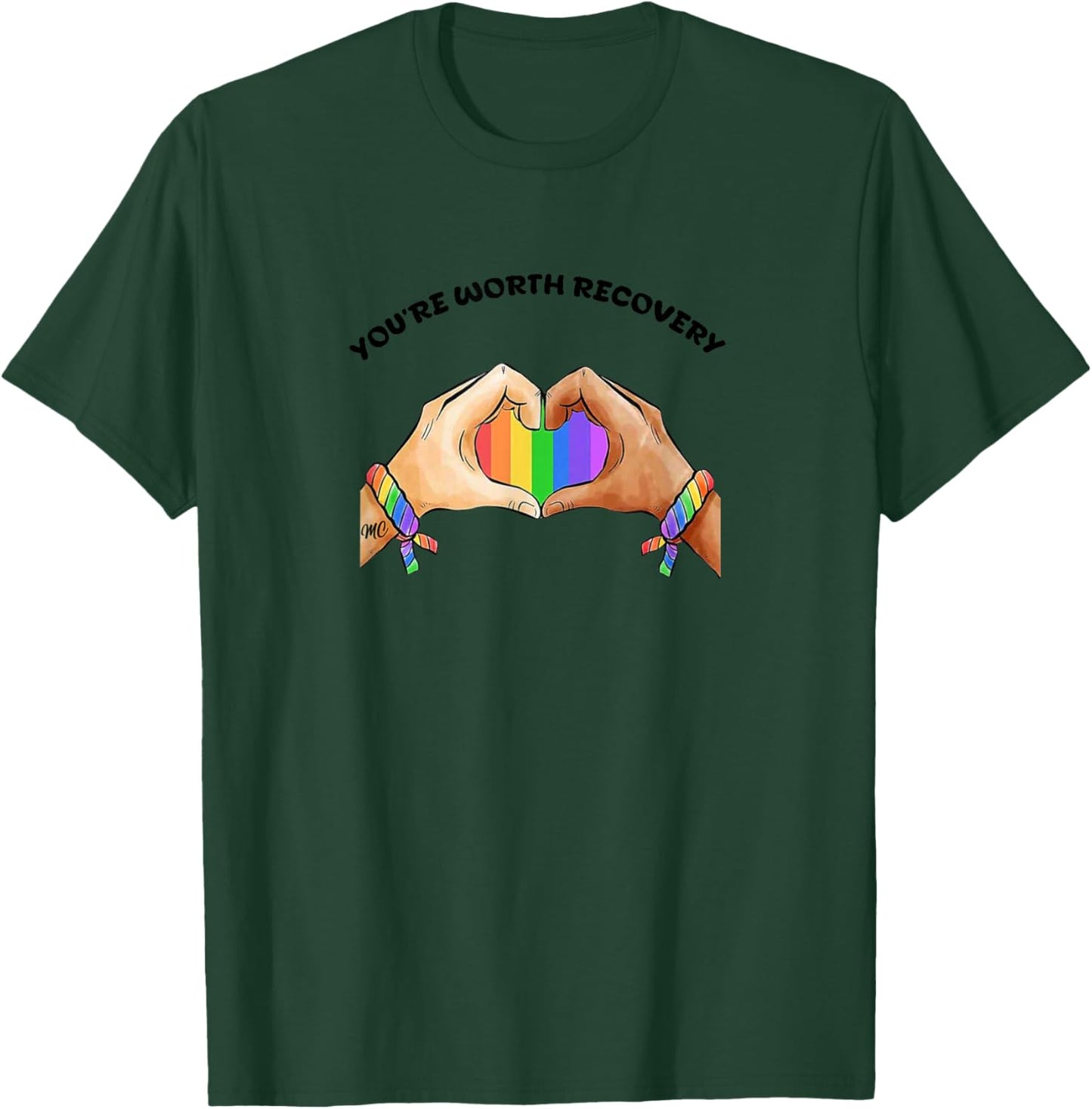 BFOREVERCO You’RE Worth Recovery T-Shirt - T-Shirt | Forest