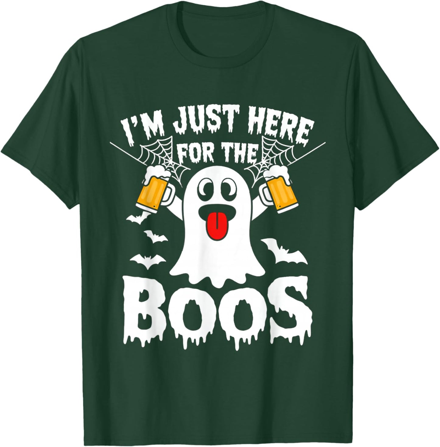 I'm Just Here for The Boos Funny Halloween Ghost Men Women T-Shirt - T-Shirt | Forest