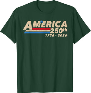 250th Patriotic 250 Year American Anniversary 4th of July T-Shirt - T-Shirt | Forest