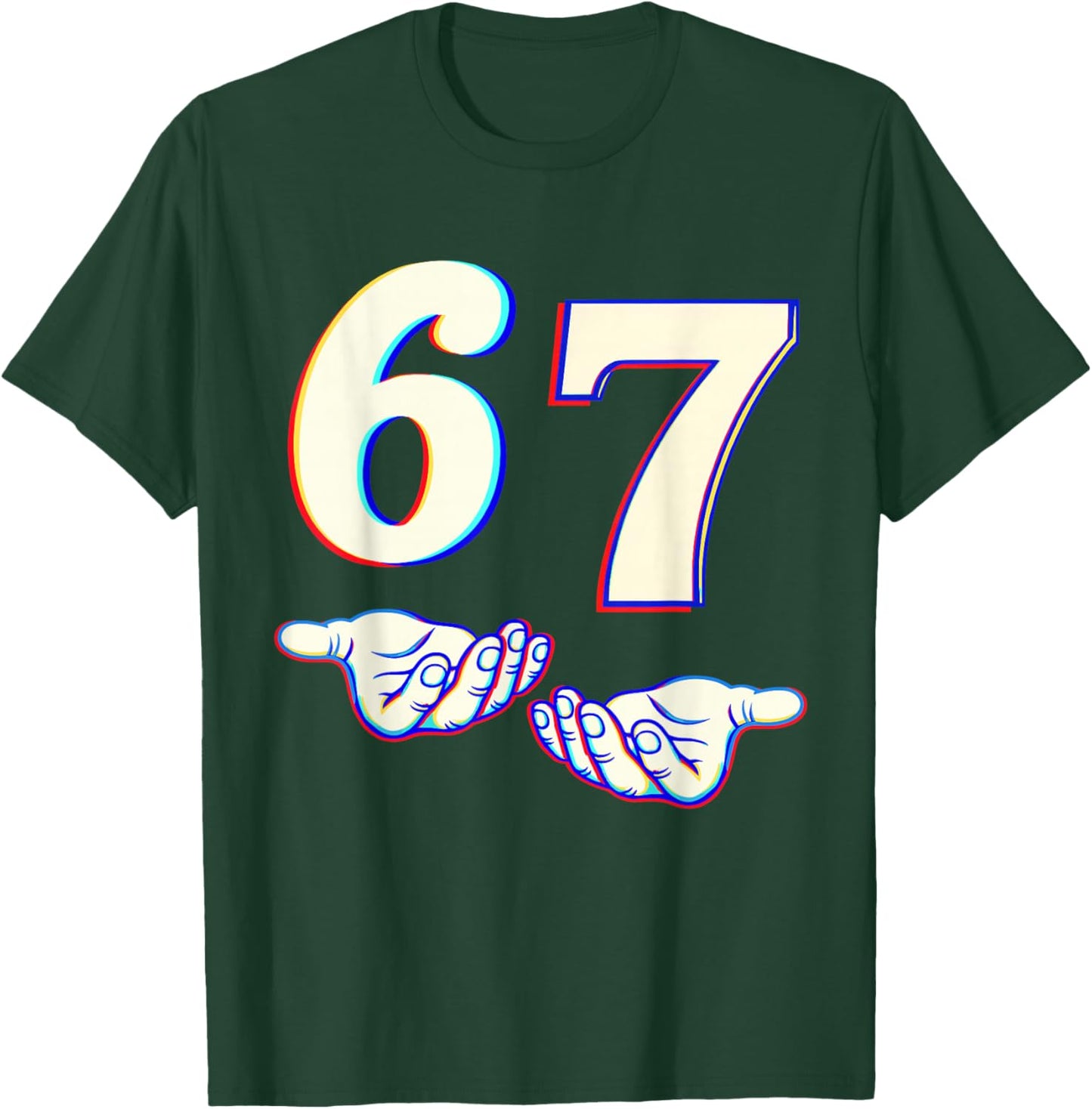 67 Meme Trendy Skeleton Halloween Funny Six Seven Gen Alpha T-Shirt - T-Shirt | Forest