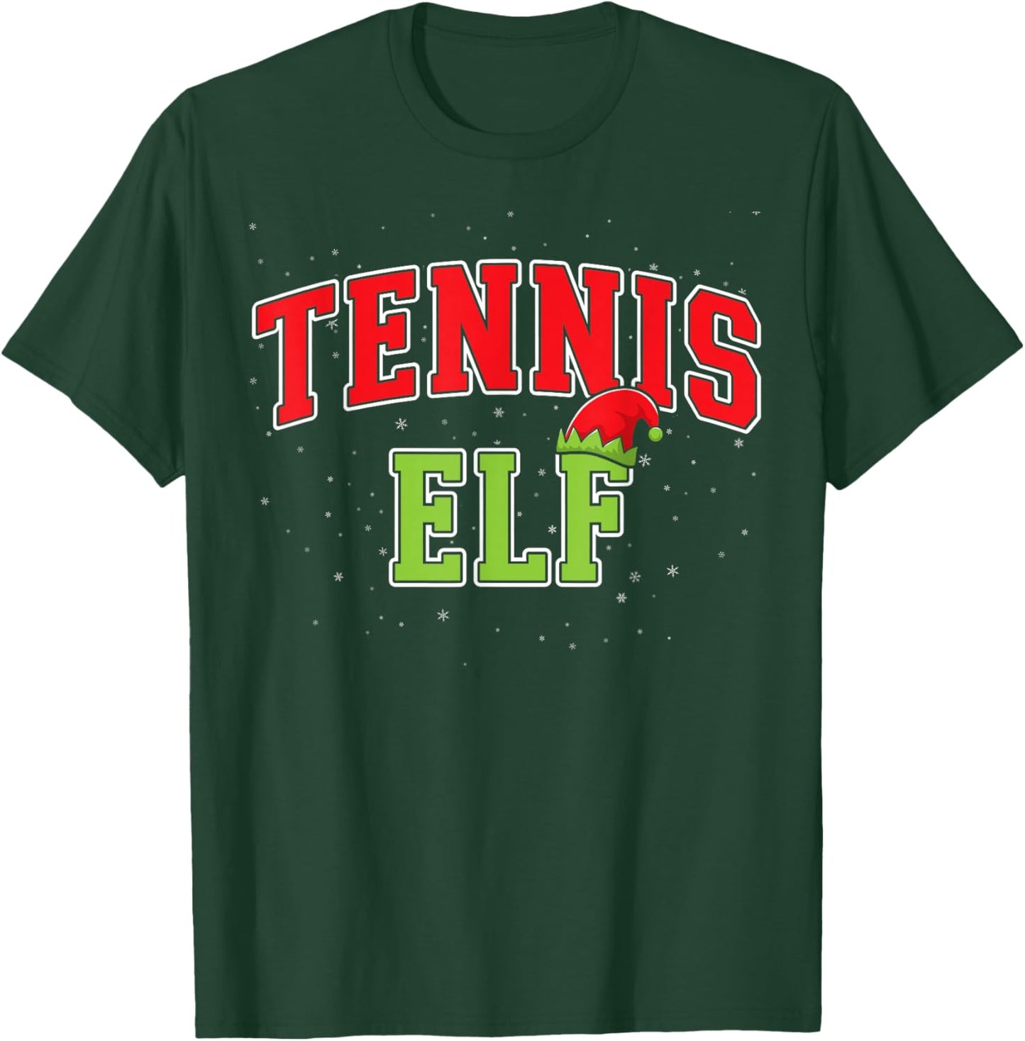 Tennis Elf Christmas Family Matching Group Xmas T-Shirt - T-Shirt | Forest