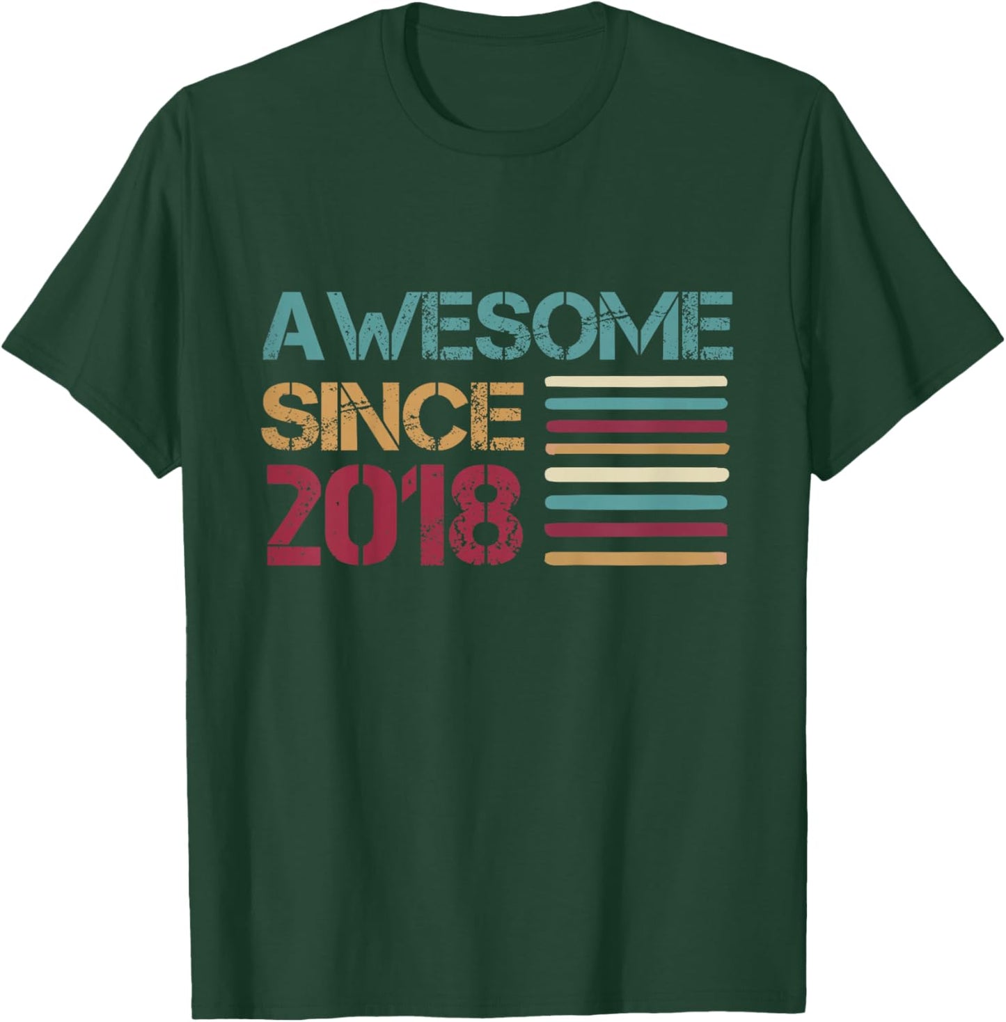 Kids Awesome Since 2018 Vintage Birthday T-Shirt - T-Shirt | Forest