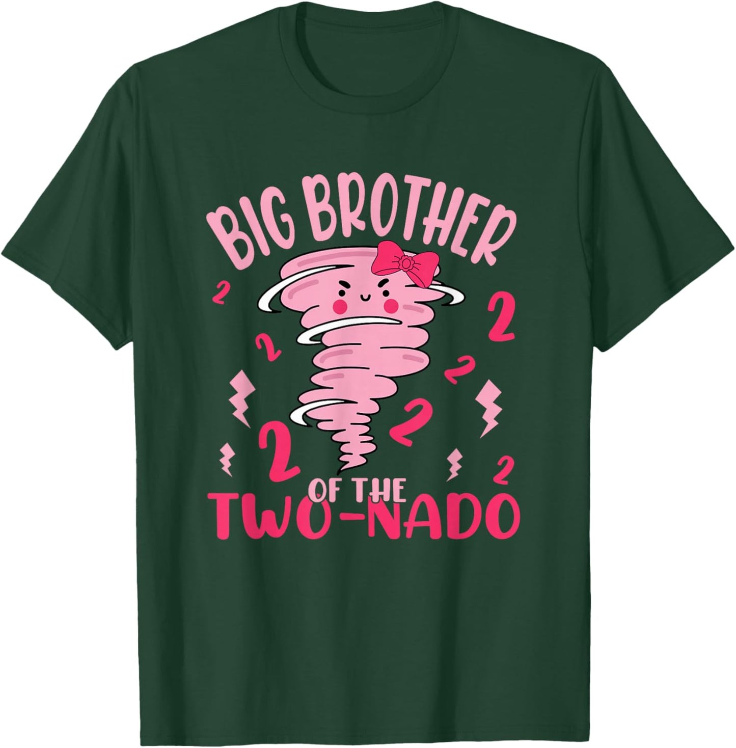 Big Brother of The Two-nado Tornado Theme 2nd Birthday Party T-Shirt - T-Shirt | Forest