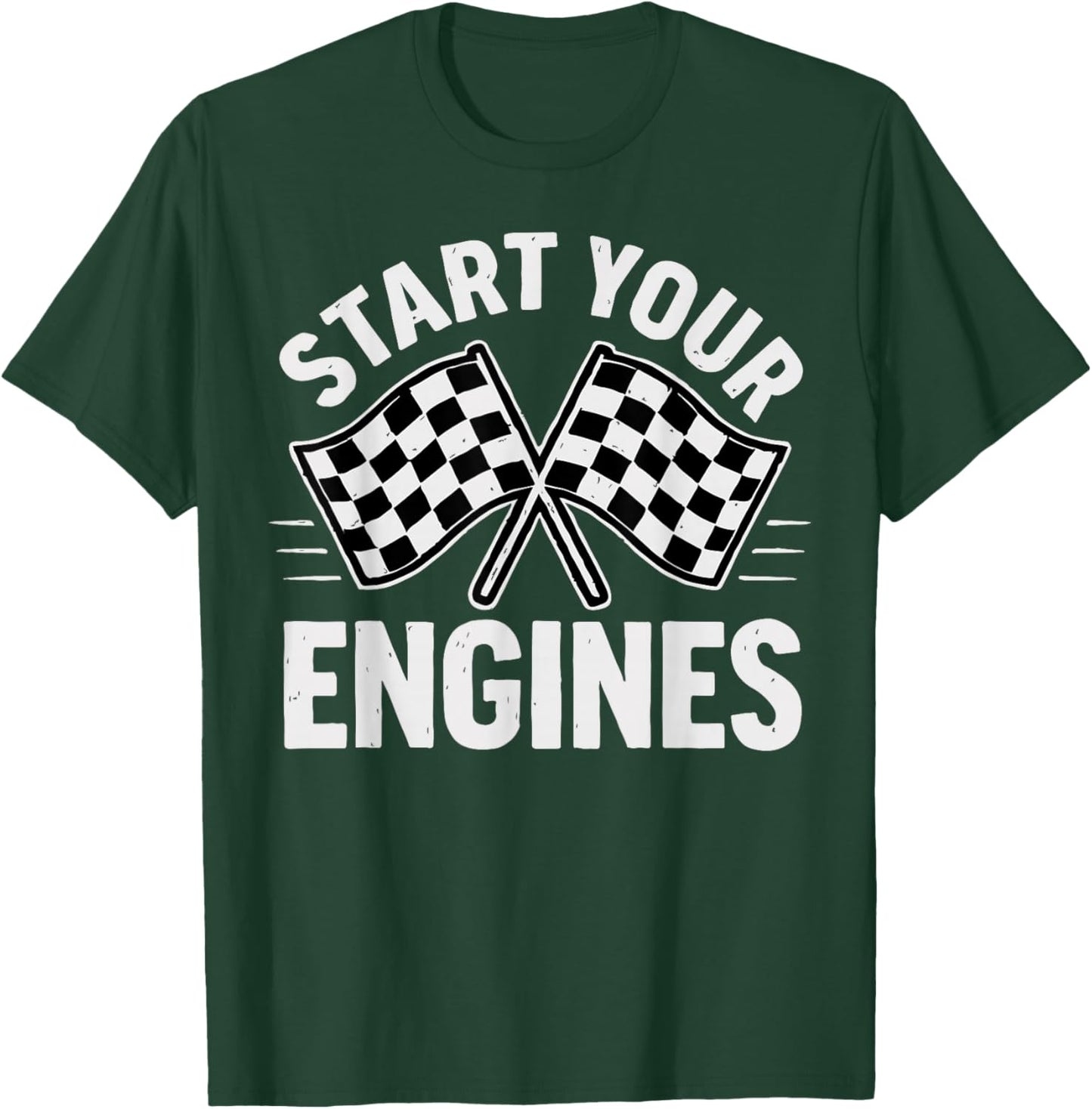 Start Your Engines Vintage Check Flag Race Car Costume T-Shirt - T-Shirt | Forest