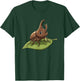 Cartoon Rhino Beetle On Green Leaf for Kids T-Shirt - T-Shirt | Forest