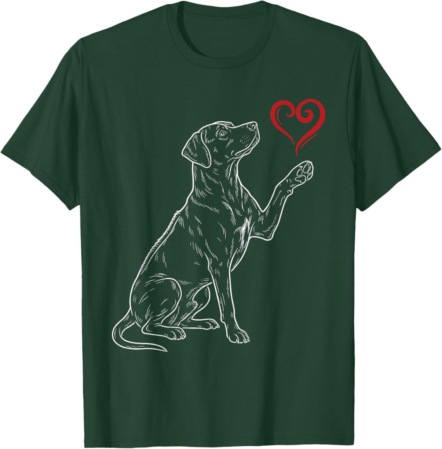 Rhodesian Ridgeback Lover Dog Art Holding Heart Valentines T-Shirt - T-Shirt | Forest