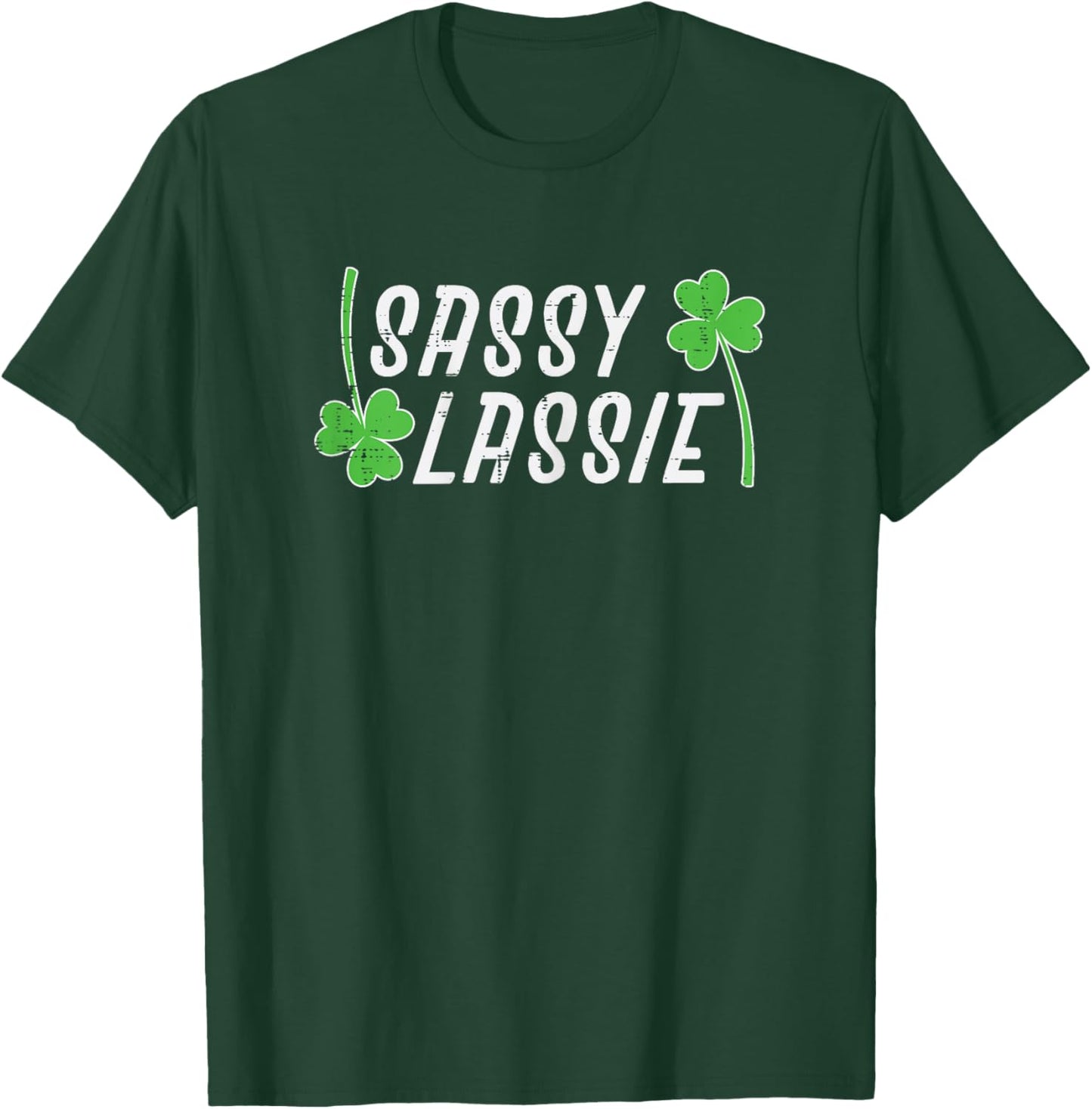 St Patricks Day Sassy Lassie Clover Saint Pattys Girls Kids T-Shirt - T-Shirt | Forest