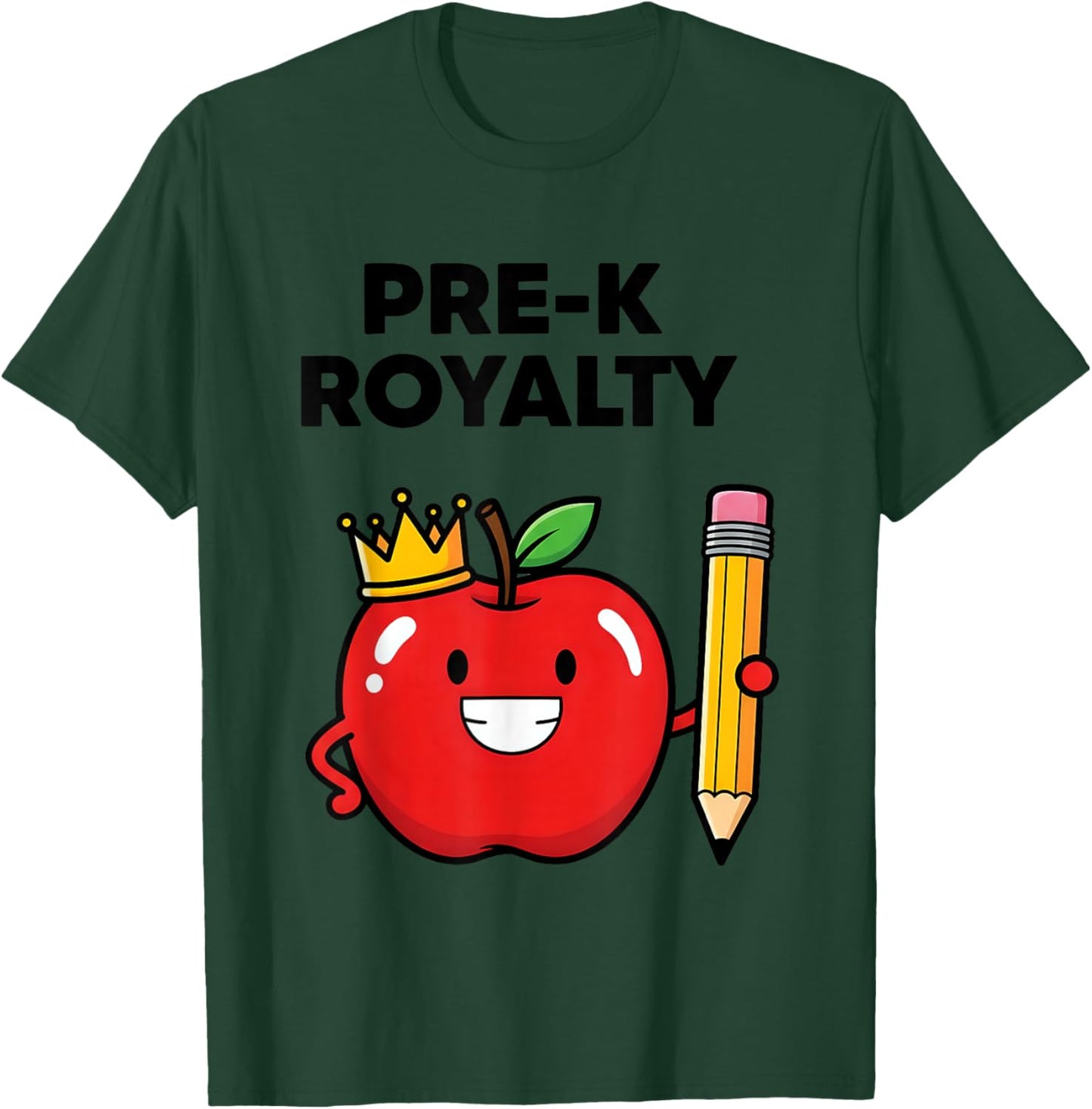 Pre K Royalty Cute Apple Preschool Teacher T-Shirt - T-Shirt | Forest
