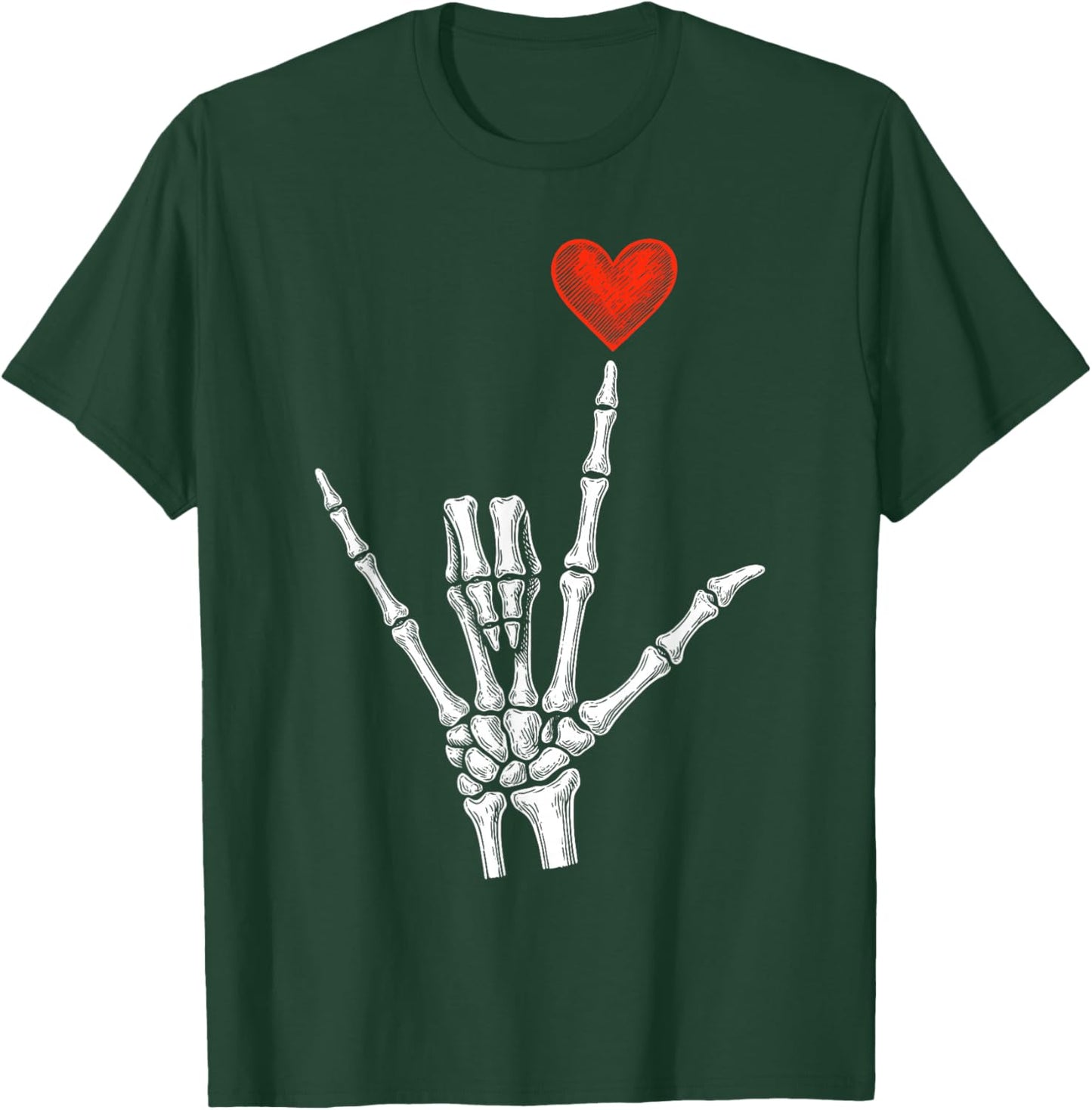 Skeleton Heart Hand Valentines Day Women T-Shirt - T-Shirt | Forest