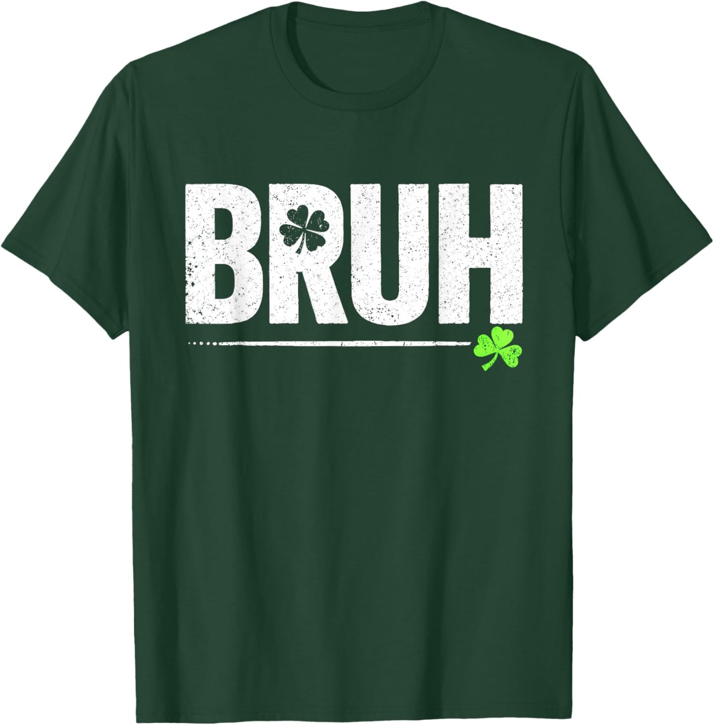 Lucky Shamrock Bruh Funny St Patrick's Day Men Kids Boys T-Shirt - T-Shirt | Forest