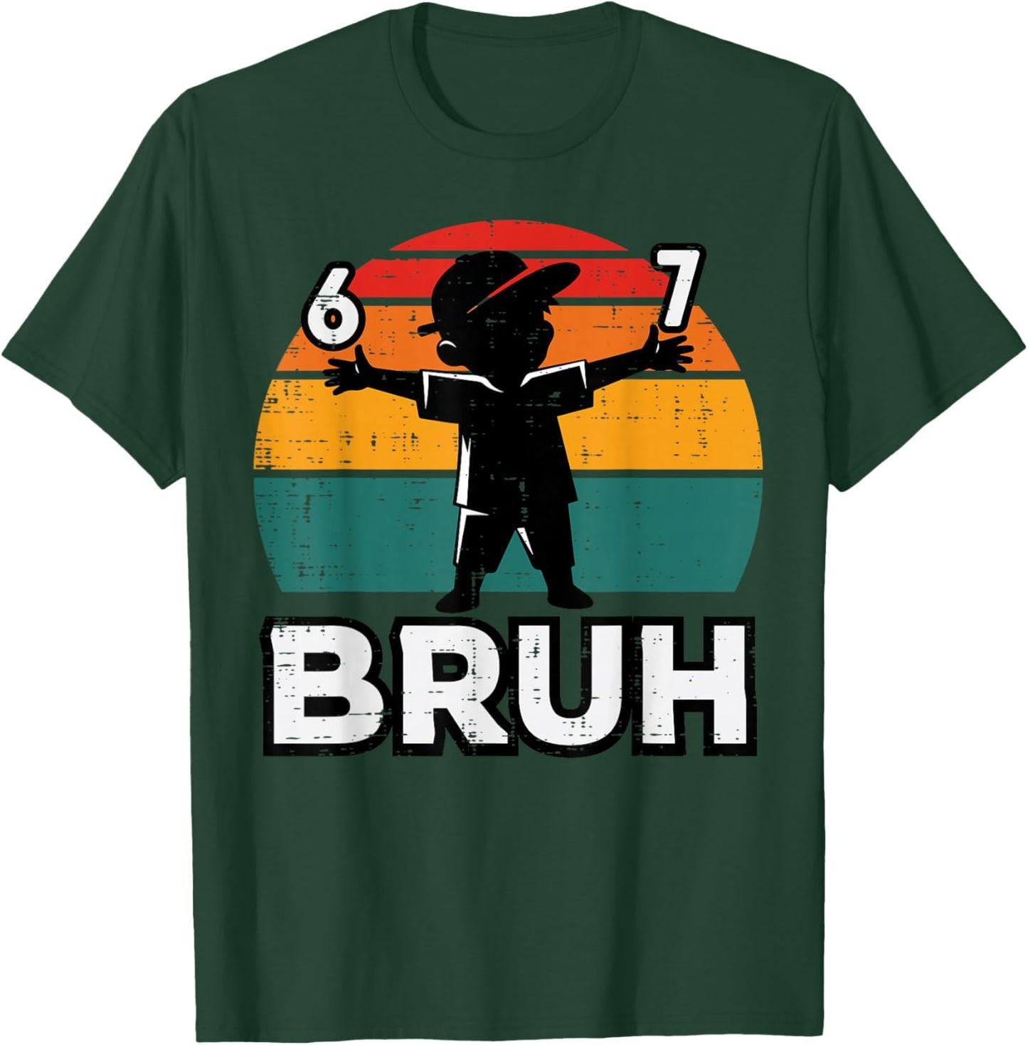 6 7 Bruh Retro 67 Six Seven Meme Gen Alpha Kids Boys Youth T-Shirt - T-Shirt | Forest