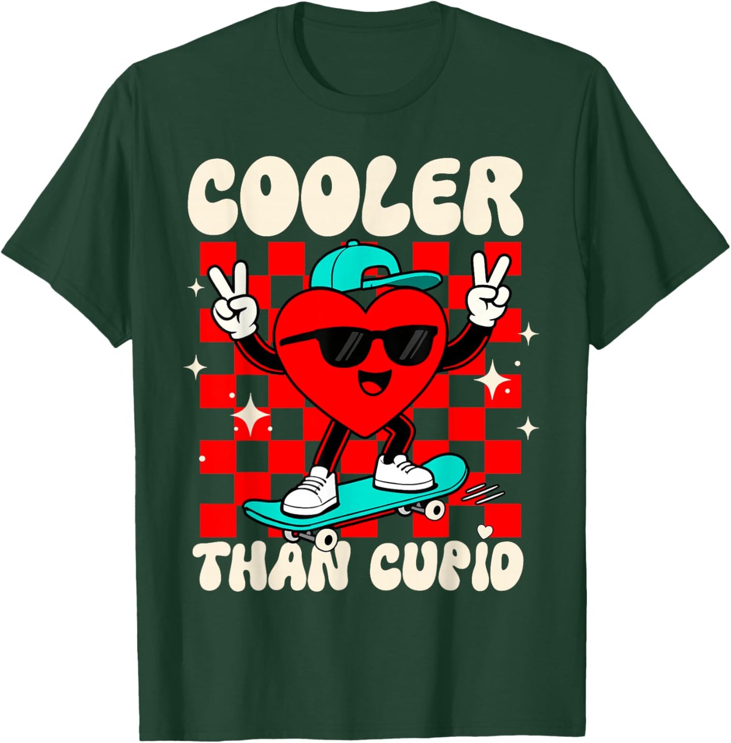 Cooler Than Cupid Valentines Day for Teens Kids Boys Girls T-Shirt - T-Shirt | Forest