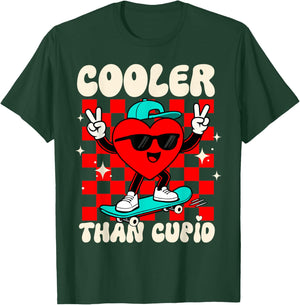 Cooler Than Cupid Valentines Day for Teens Kids Boys Girls T-Shirt - T-Shirt | Forest