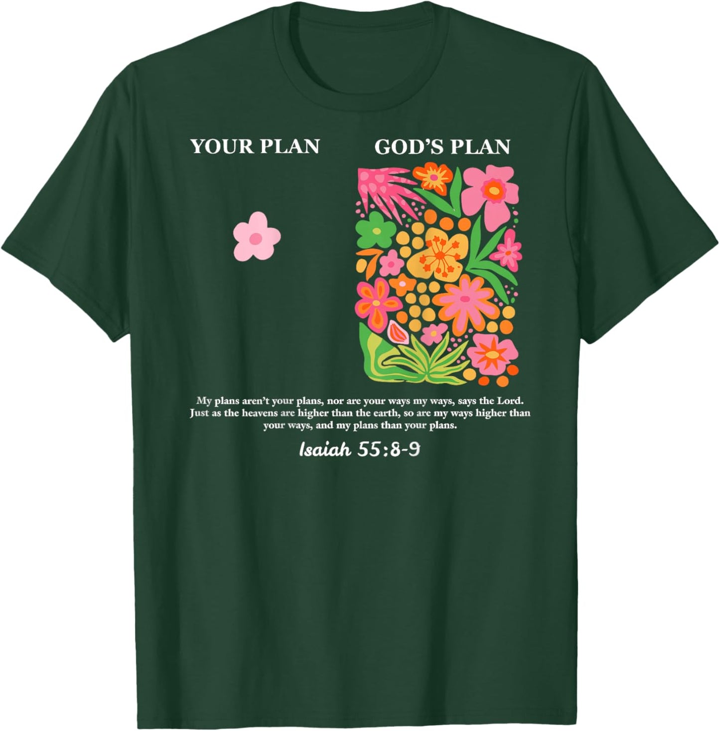 Your Plan and God's Plan Isaiah Bible Verse Faith (On Back) T-Shirt - T-Shirt | Forest