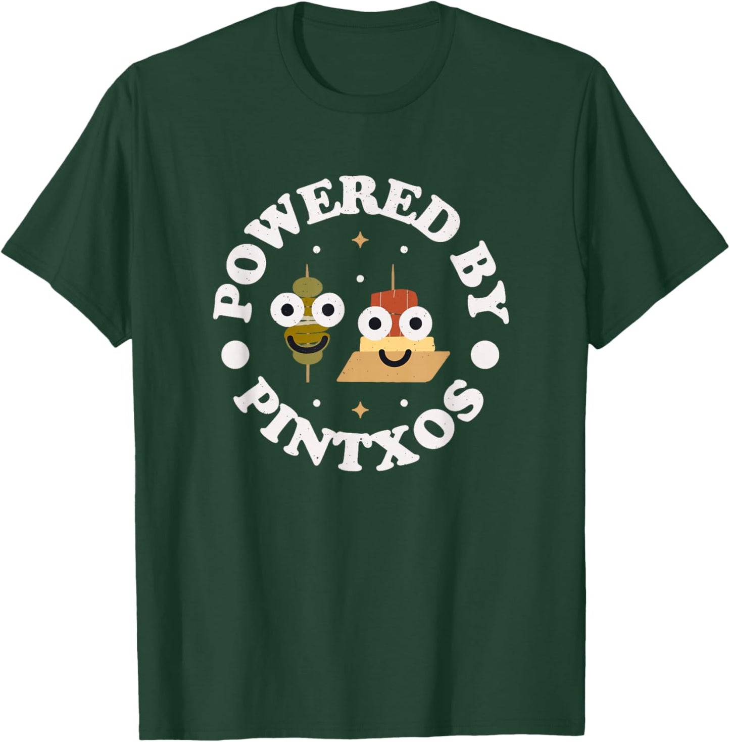 Powered by Pintxos - Spanish Basque Pintxos T-Shirt - T-Shirt | Forest