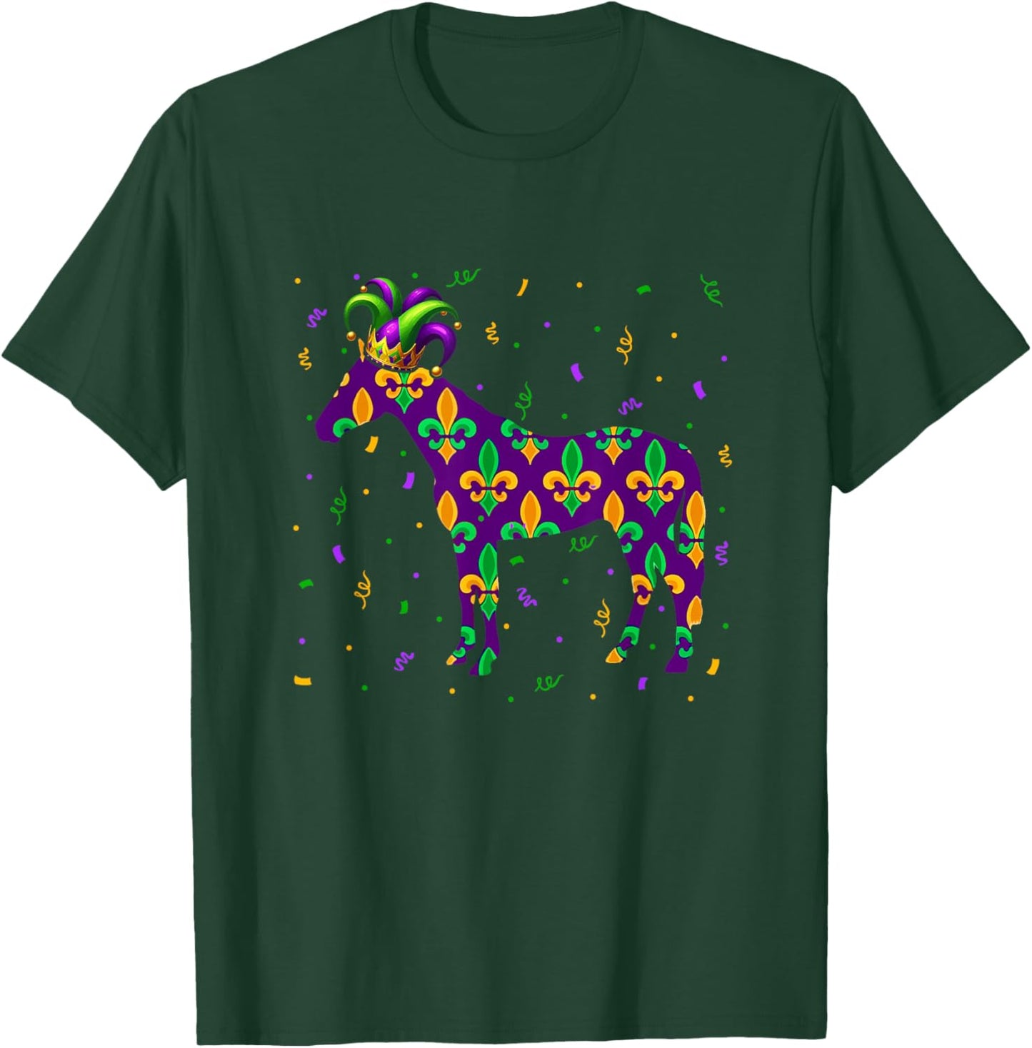 Mardi Gras Symbol Horse Jester Hat Cute Shape Parades T-Shirt - T-Shirt | Forest