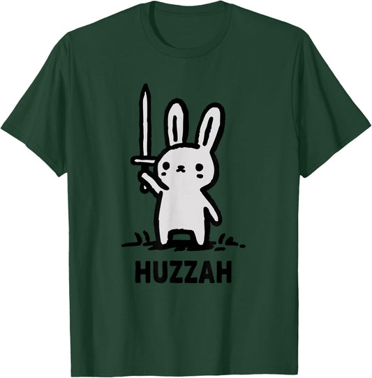 Huzzah Bunny Knight Funny Sword Meme Quote Animal Design T-Shirt - T-Shirt | Forest