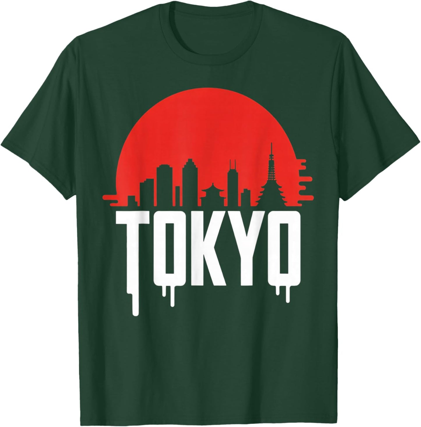 Vintage Japanese Flag Map Japan Culture Retro Tokyo Japan T-Shirt - T-Shirt | Forest