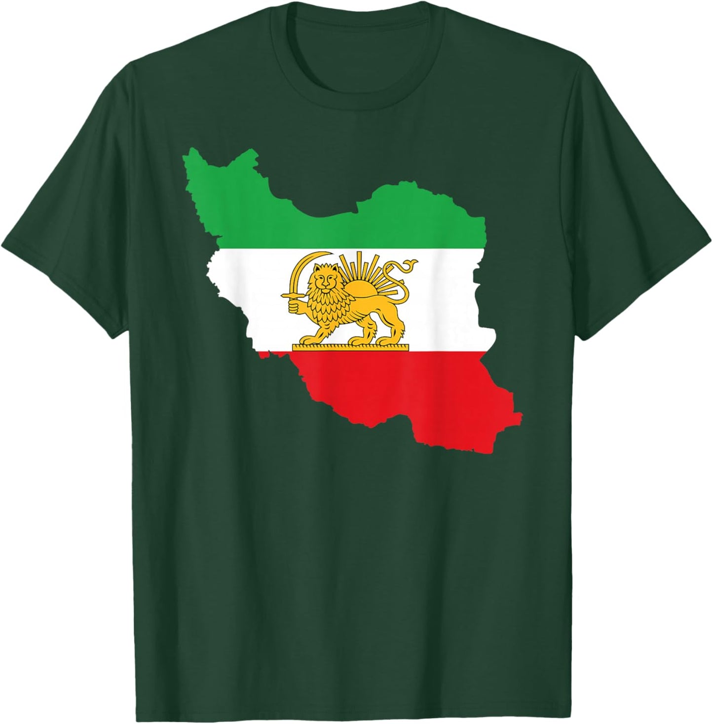 Iran Flag Map Lion Persian Iranian Men Women Kids T-Shirt - T-Shirt | Forest