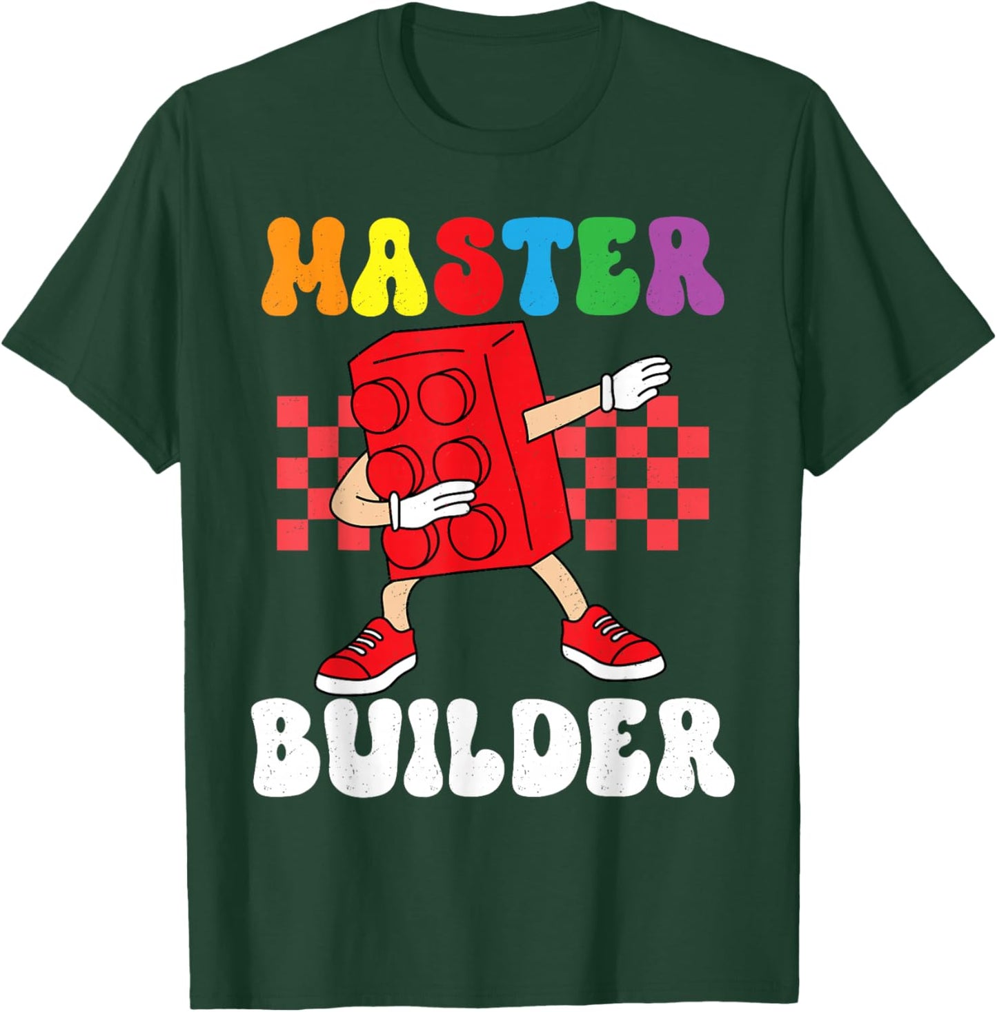 Dabbing Kids Master Builder Funny Building Blocks Brick Boys T-Shirt - T-Shirt | Forest