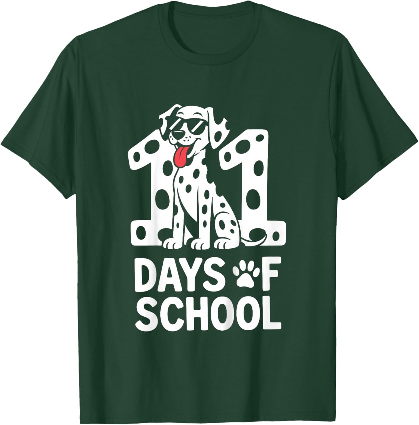 100 Days of School Dalmatian Dog Boy Kid 100th Day of School T-Shirt - T-Shirt | Forest