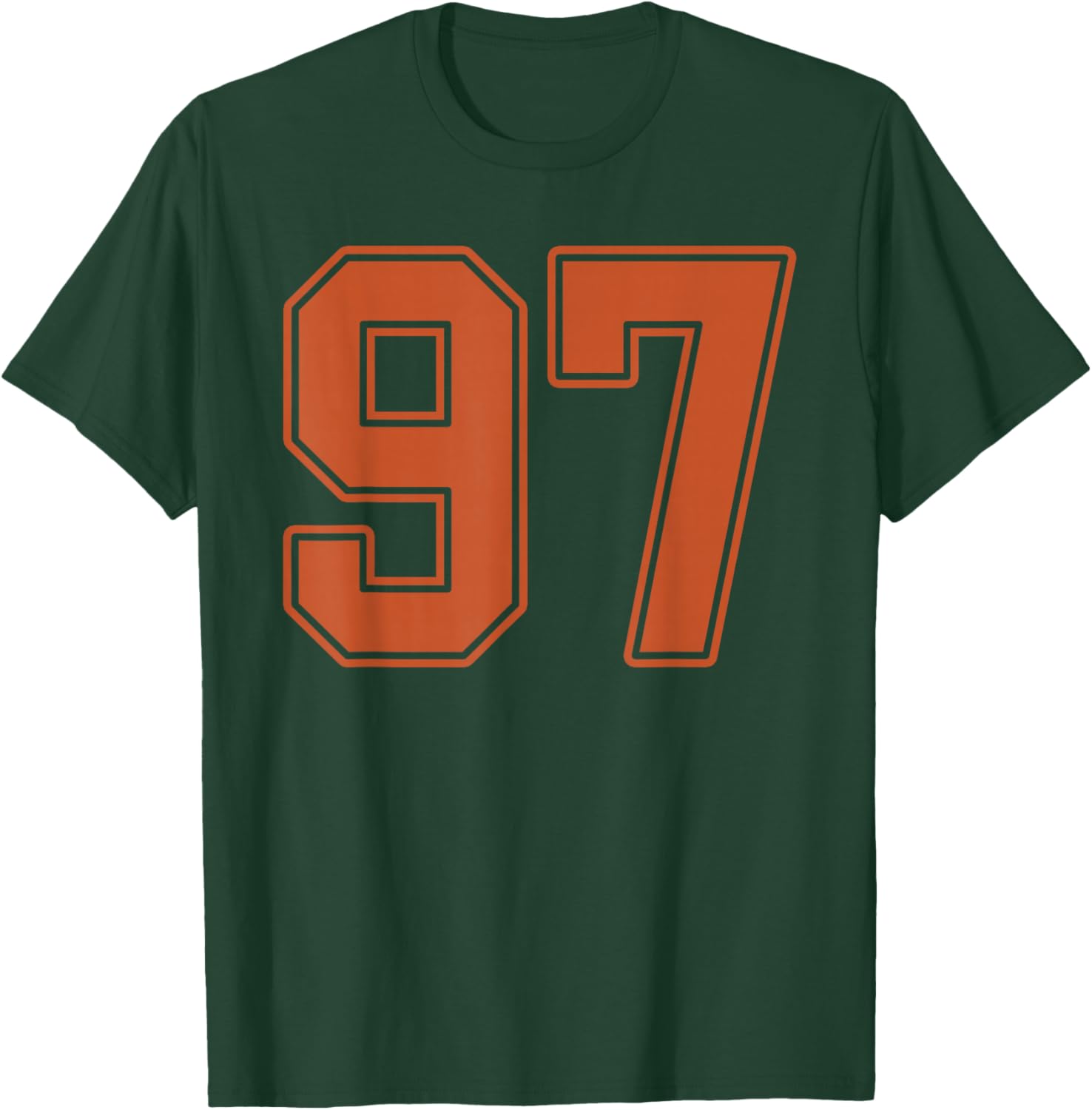 Burnt Orange Number 97 Jersey Player Uniform #97 T-Shirt - T-Shirt | Forest