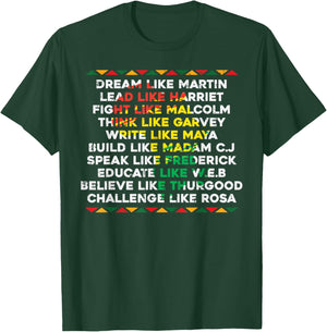 Black History Africa Map Dream Like Martin Men Women Kids T-Shirt - T-Shirt | Forest