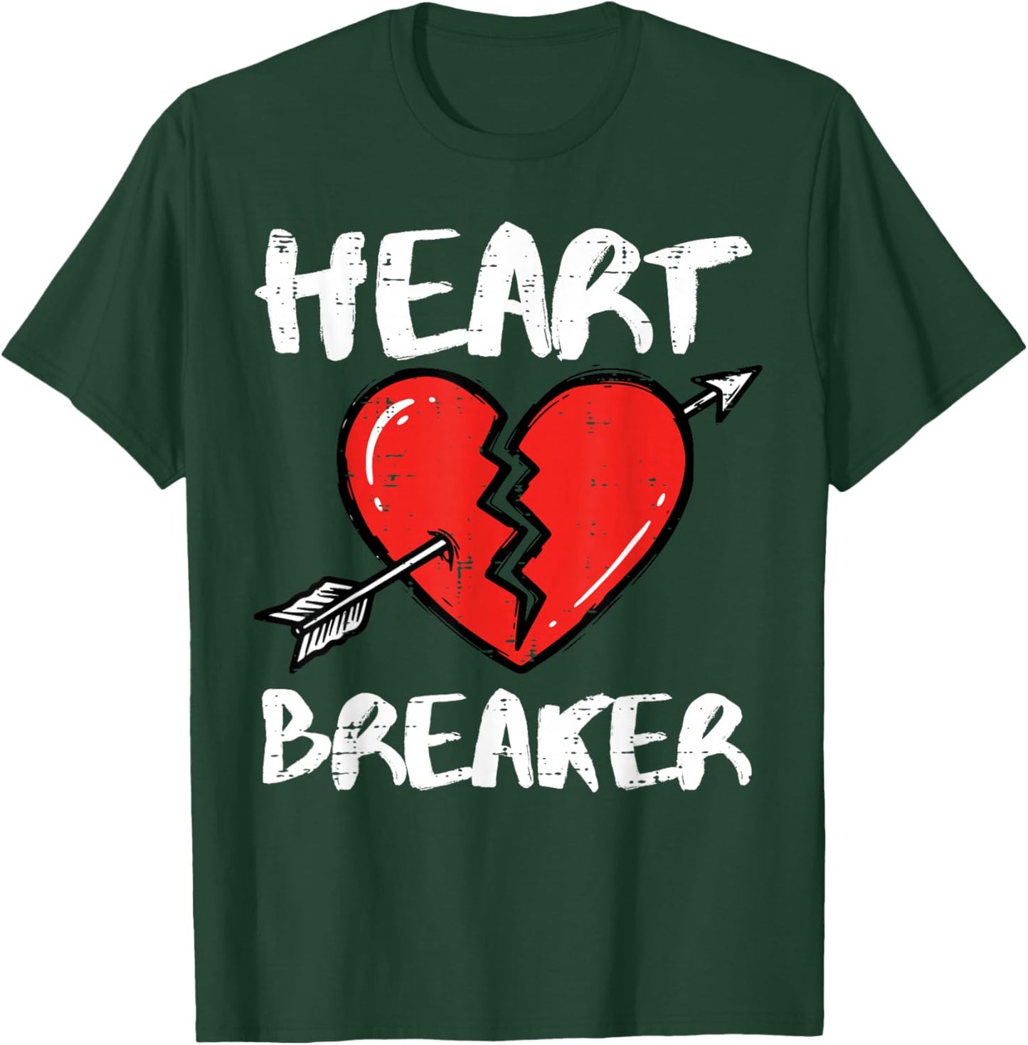 Valentines Day Heart Breaker Arrow Funny Men Women Kids T-Shirt - T-Shirt | Forest