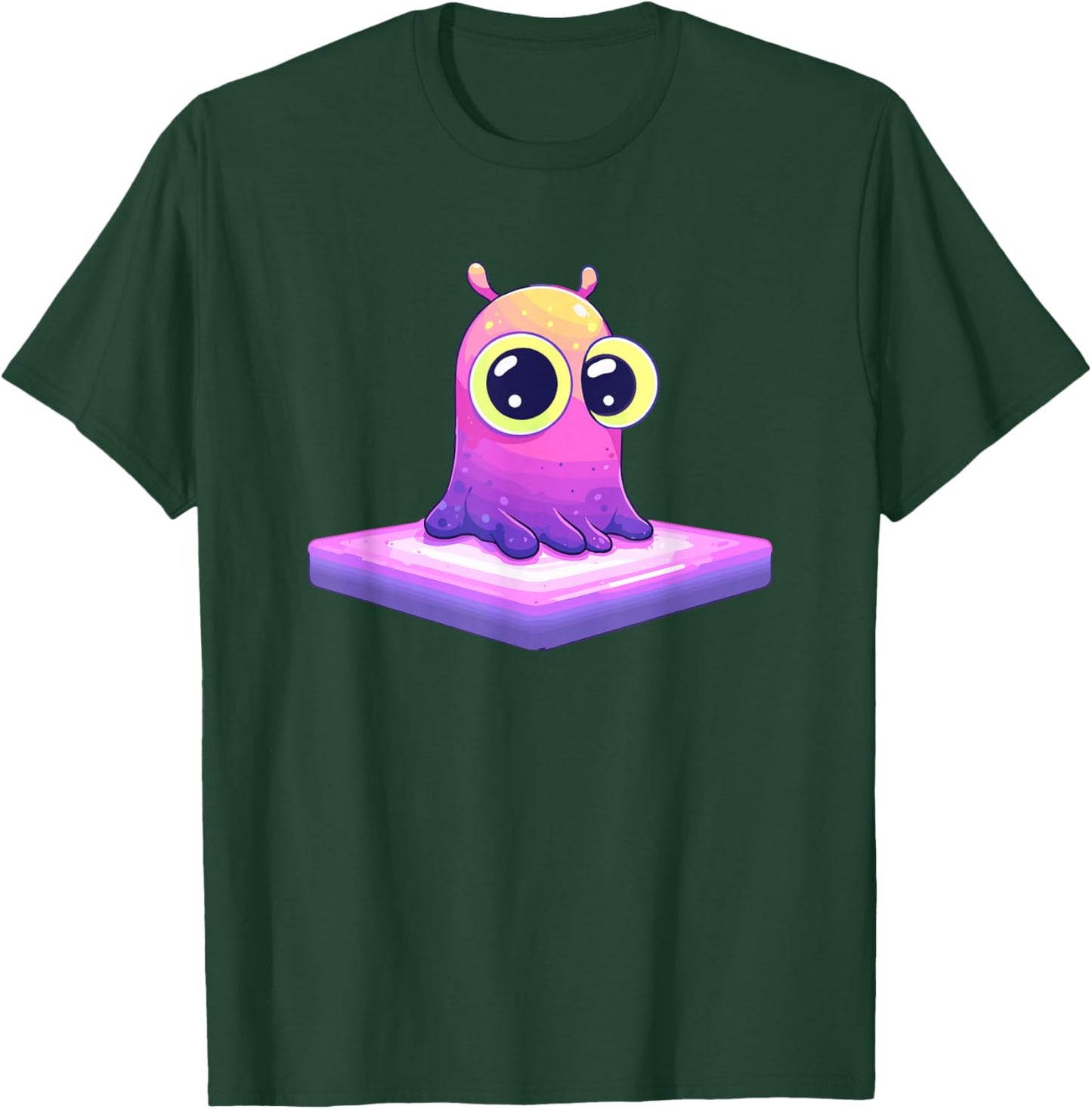 Cute Pastel Space Slime Alien with Big Eyes T-Shirt - T-Shirt | Forest