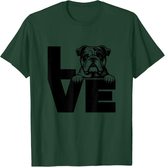 Love Bulldog Dog T-Shirt - T-Shirt | Forest