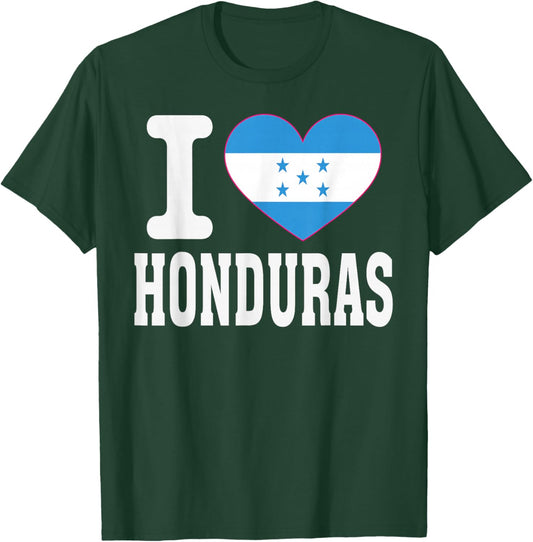 I Love Honduras Heart Souvenir Lovers Pride Travel T-Shirt - T-Shirt | Forest