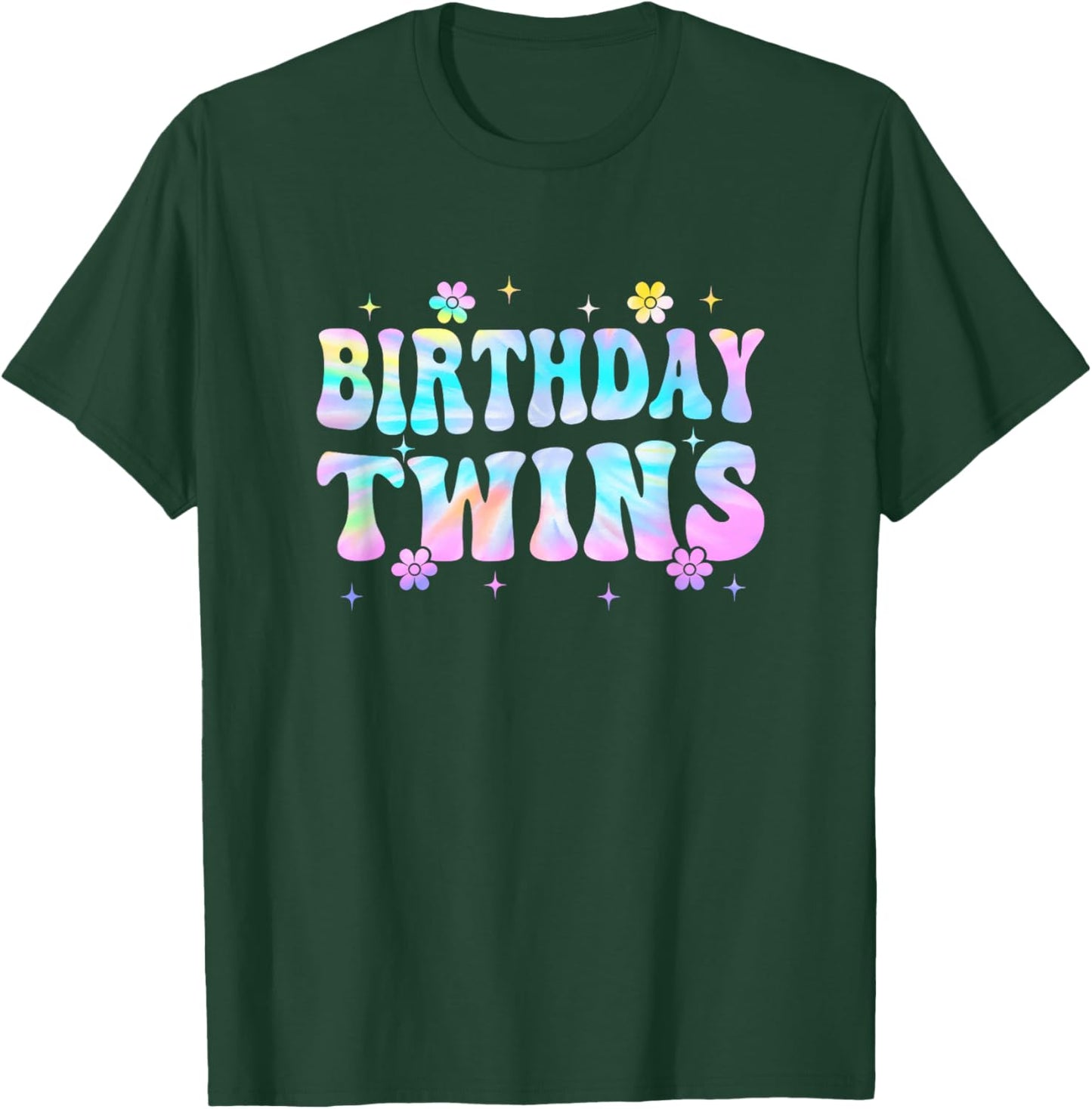 Birthday Twins Retro Matching Twin Birthday Girls Kids T-Shirt - T-Shirt | Forest