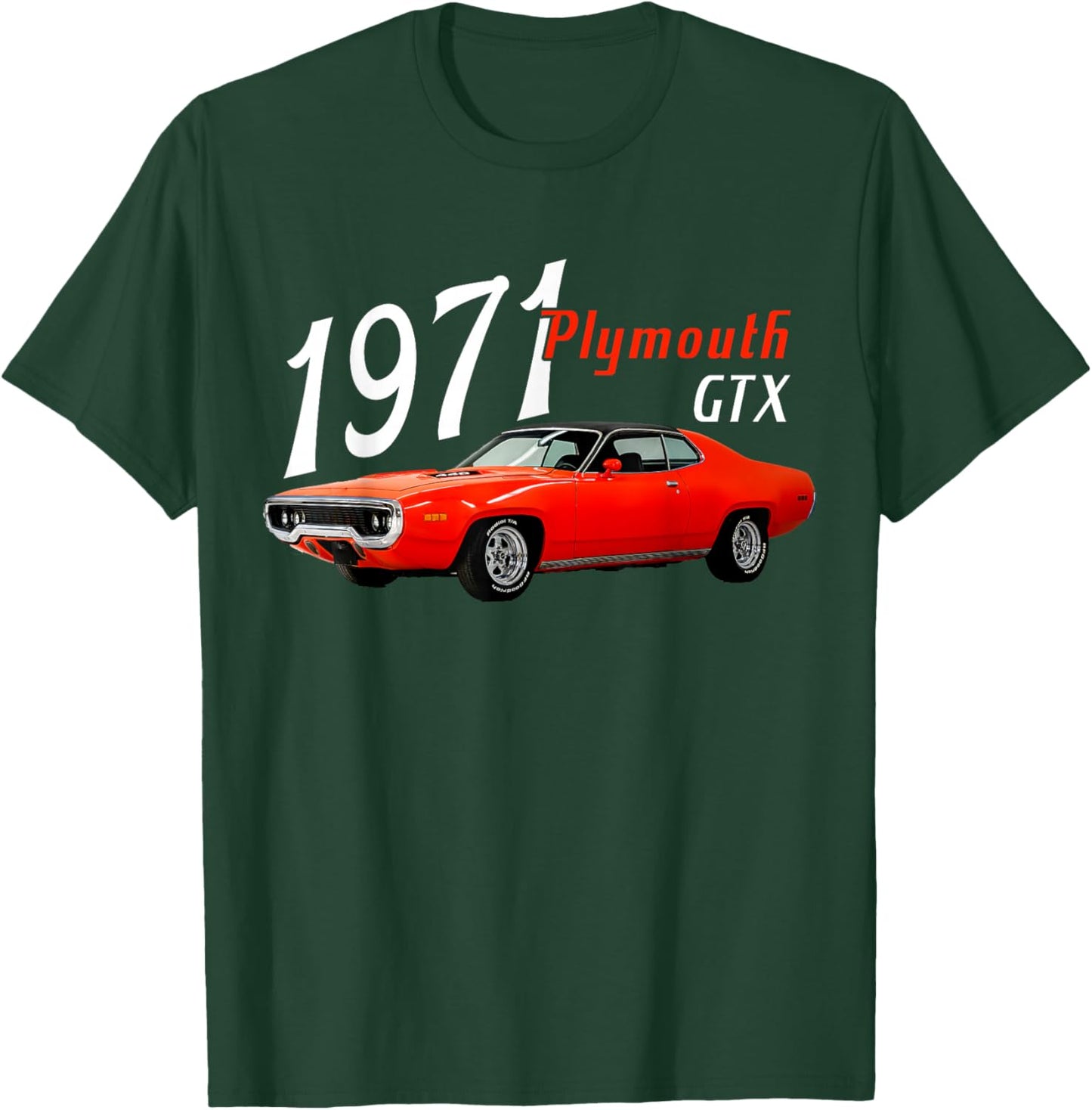 1971 71 GTX Red Classic Vintage Old Car USA Flag T-Shirt - T-Shirt | Forest
