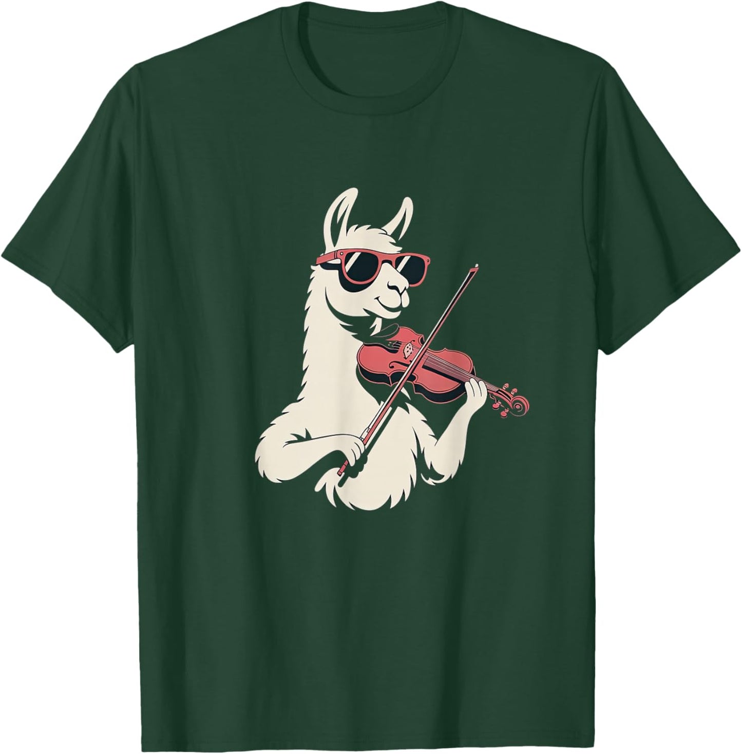 Cool Llama Violin Graphic for Music and Animal Fans T-Shirt - T-Shirt | Forest