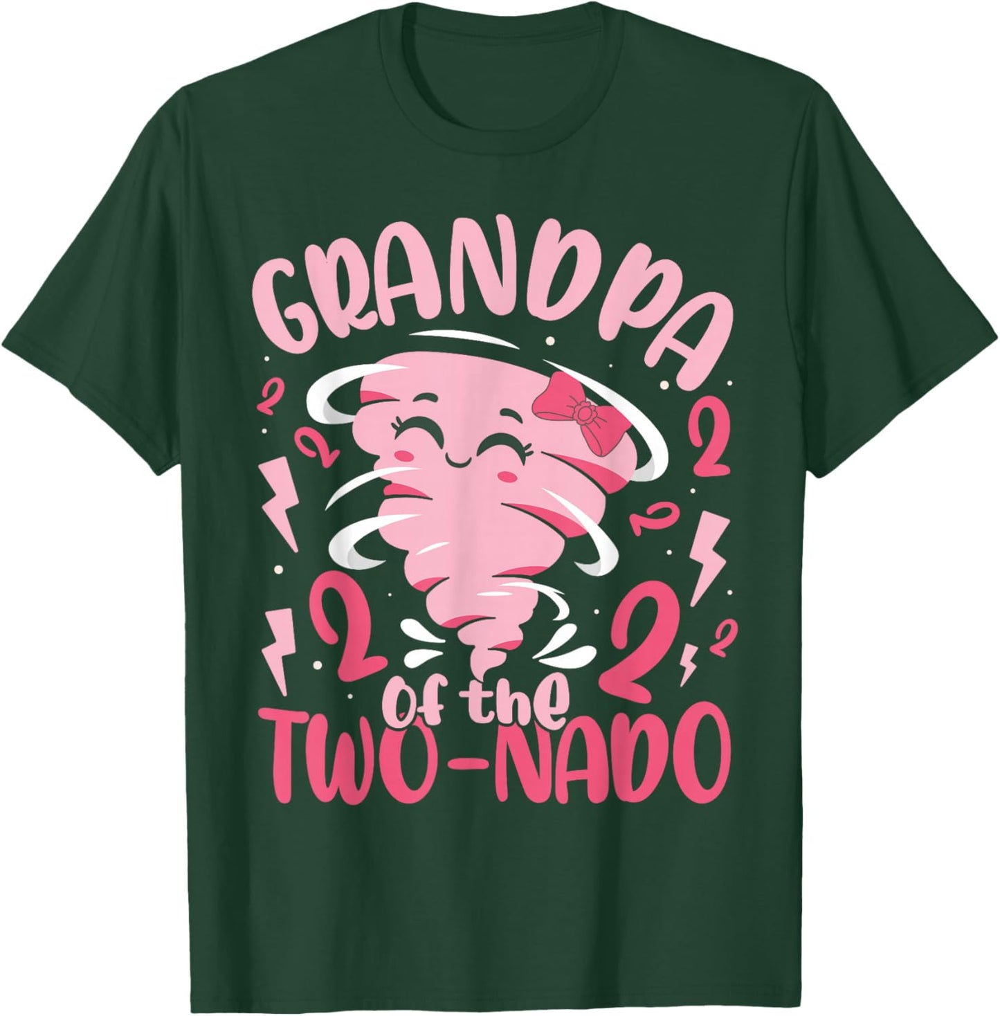 Grandpa of The Two-nado Tornado Themed 2nd Birthday Party T-Shirt - T-Shirt | Forest
