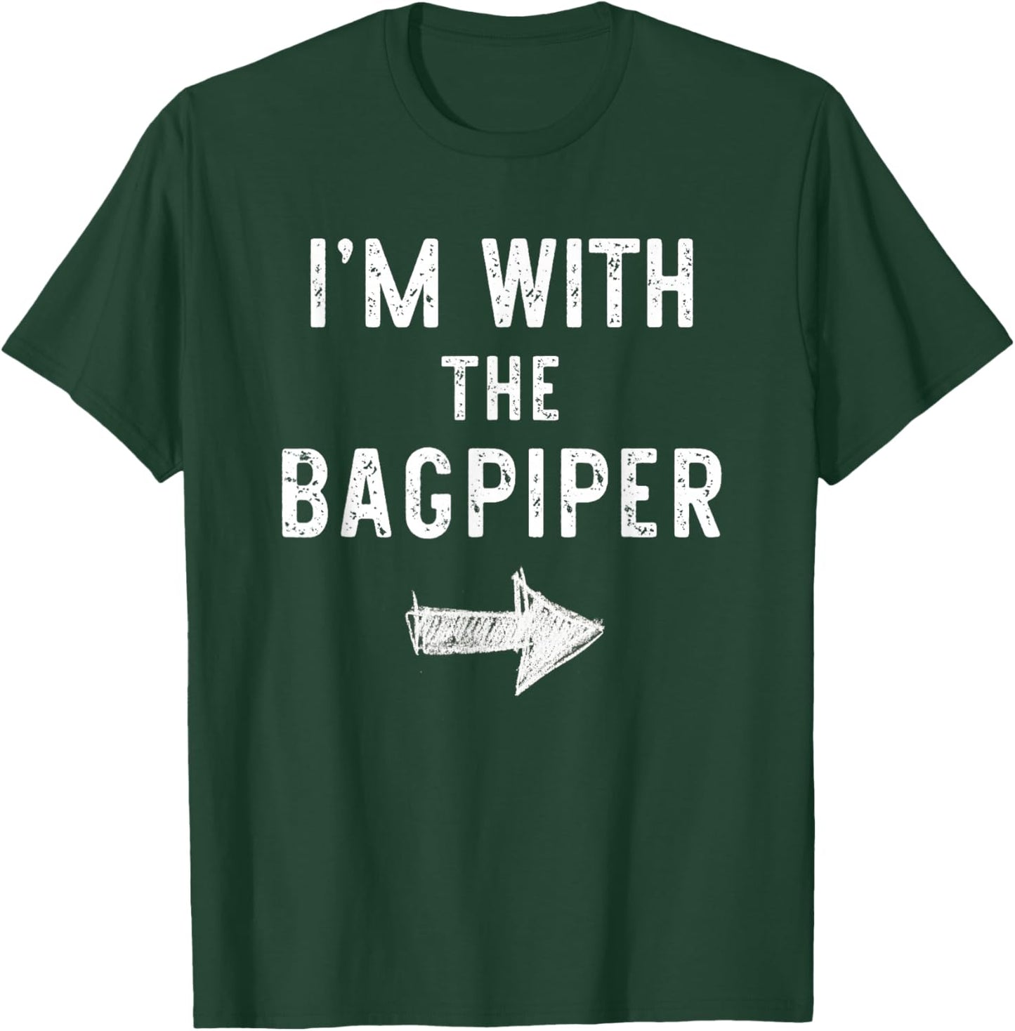 I’m with The Bagpiper Halloween Couple Costume Bag-Piper T-Shirt - T-Shirt | Forest
