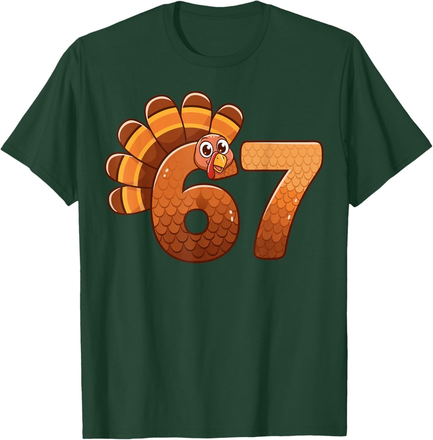 Kids Meme Six Seven Turkey 6-7 67 Thanksgiving T-Shirt - T-Shirt | Forest