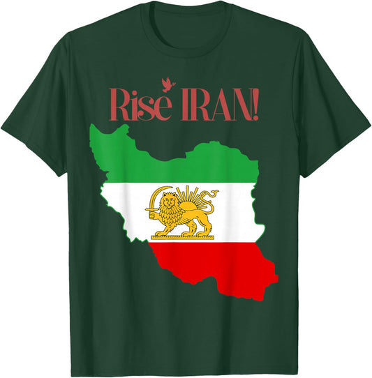 Rise Iran, Reza Shah,Pahlavi, Freedom, Lion, King,Flag T-Shirt - T-Shirt | Forest